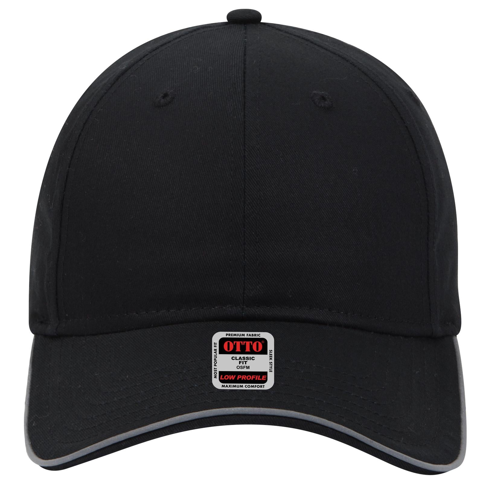 Right View of 003 - Black OTTO CAP Reflective 6 Panel Low Profile Baseball Cap