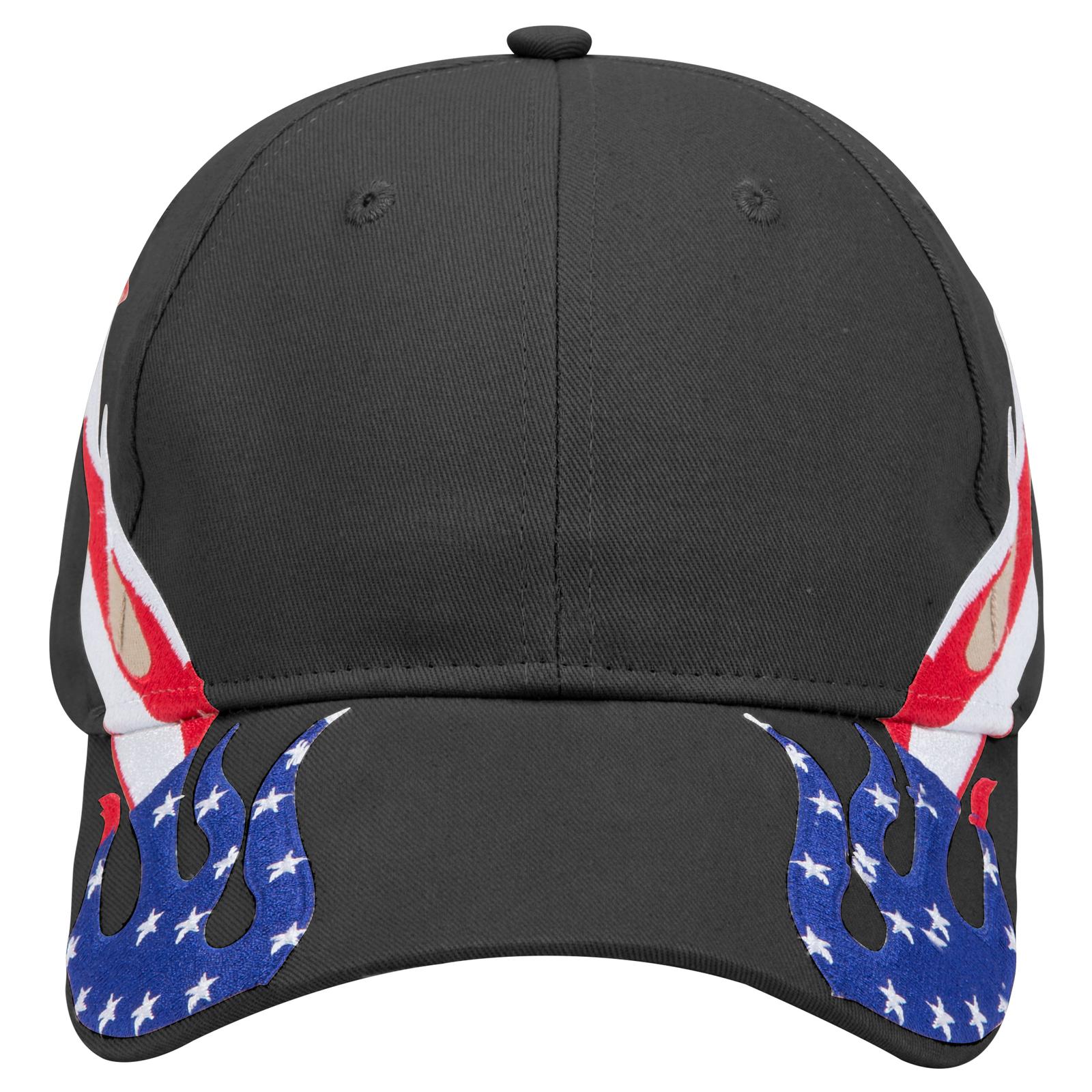 Front View of 003A - Black OTTO CAP 6 Panel Low Profile Baseball Cap