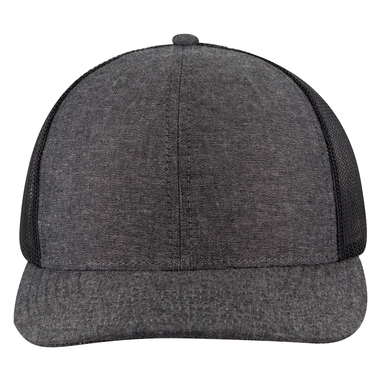 Right View of 003A - Black OTTO CAP 6 Panel Mid Profile Mesh Back Trucker Hat