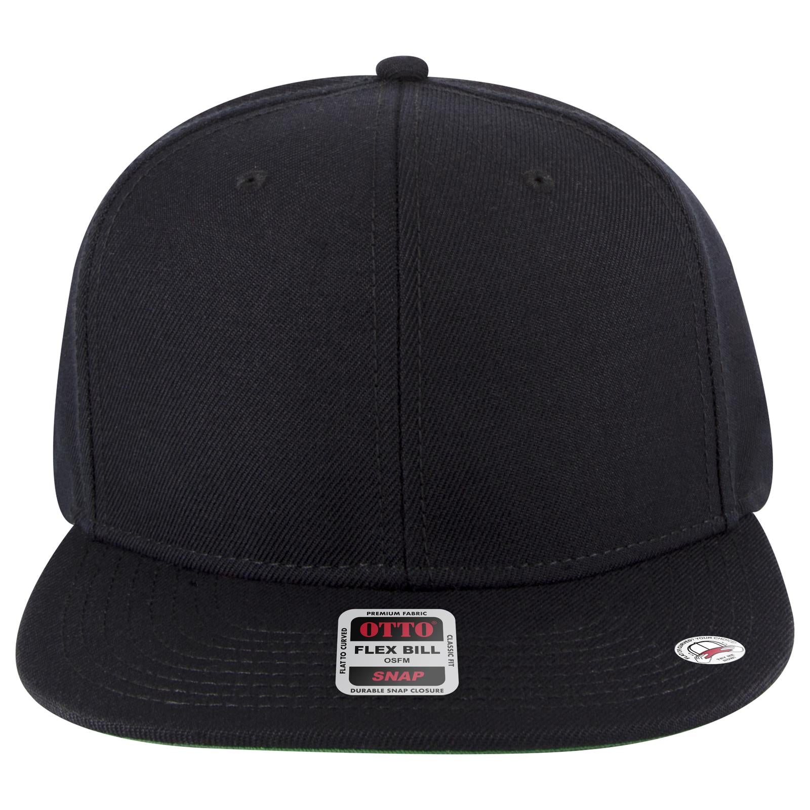 Right View of 003A - Black OTTO CAP "OTTO SNAP" 6 Panel Pro Style Snapback Hat