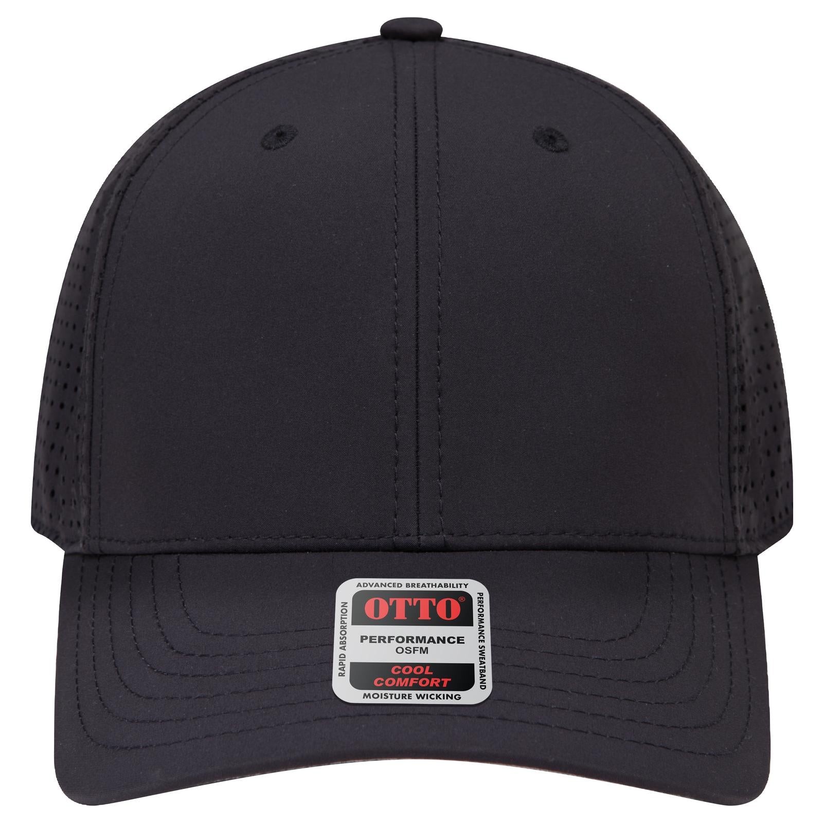 Right View of 003B - Black OTTO CAP 6 Panel Mid Profile Baseball Cap