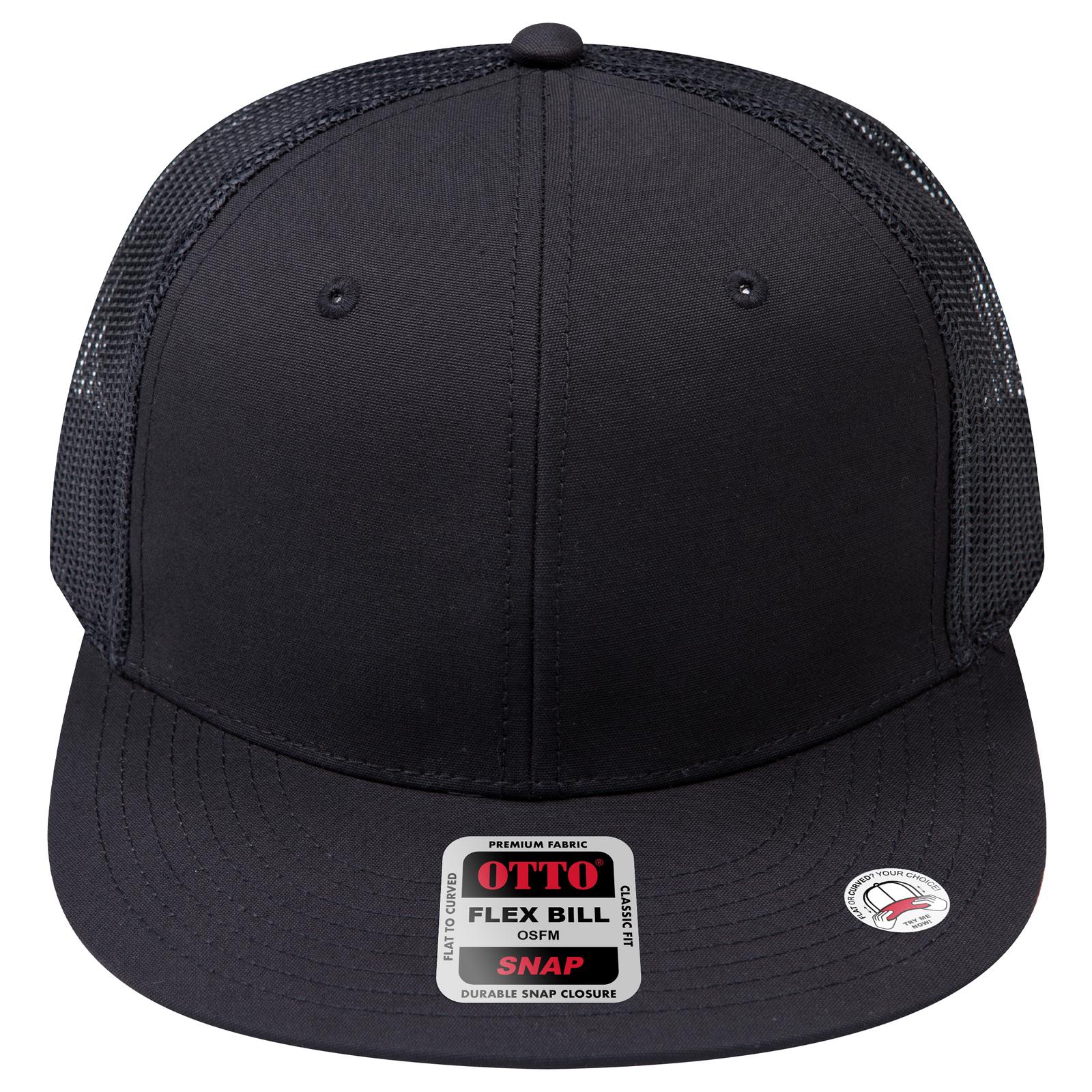Right View of 003C - Black OTTO CAP "OTTO SNAP" 6 Panel Pro Style Mesh Back Trucker Snapback Hat