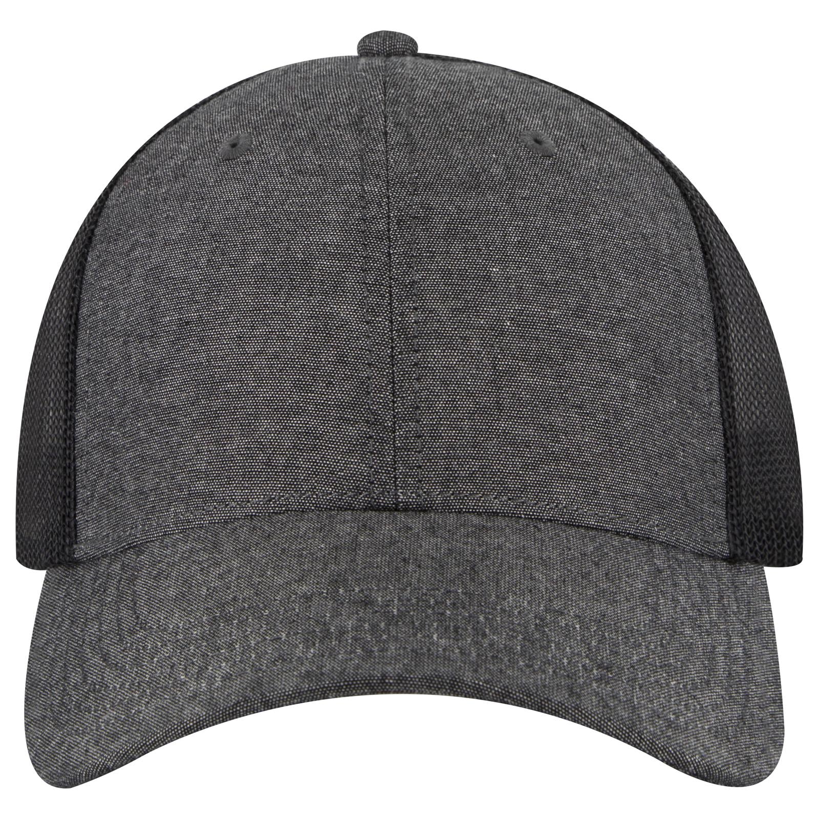 Right View of 003X - Black OTTO CAP 6 Panel Low Profile Mesh Back Trucker Hat