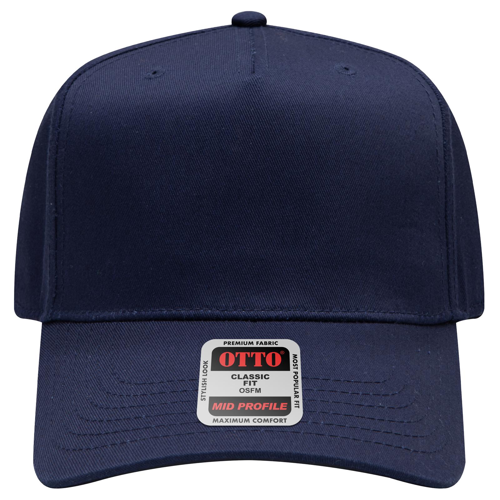 Right View of 004 - Navy OTTO CAP 5 Panel Mid Profile Baseball Cap
