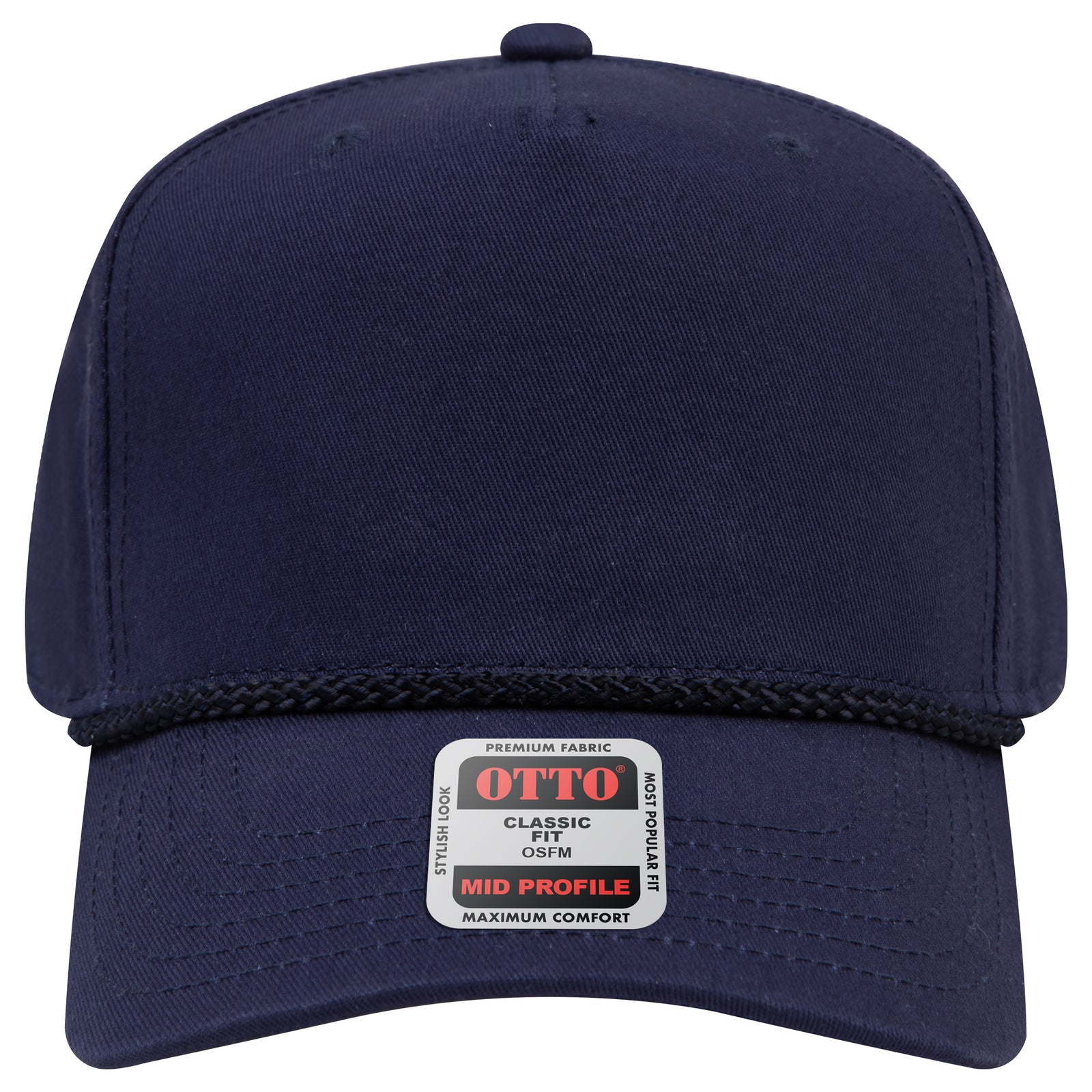 Right View of 004 - Navy OTTO CAP 5 Panel Mid Profile Baseball Cap
