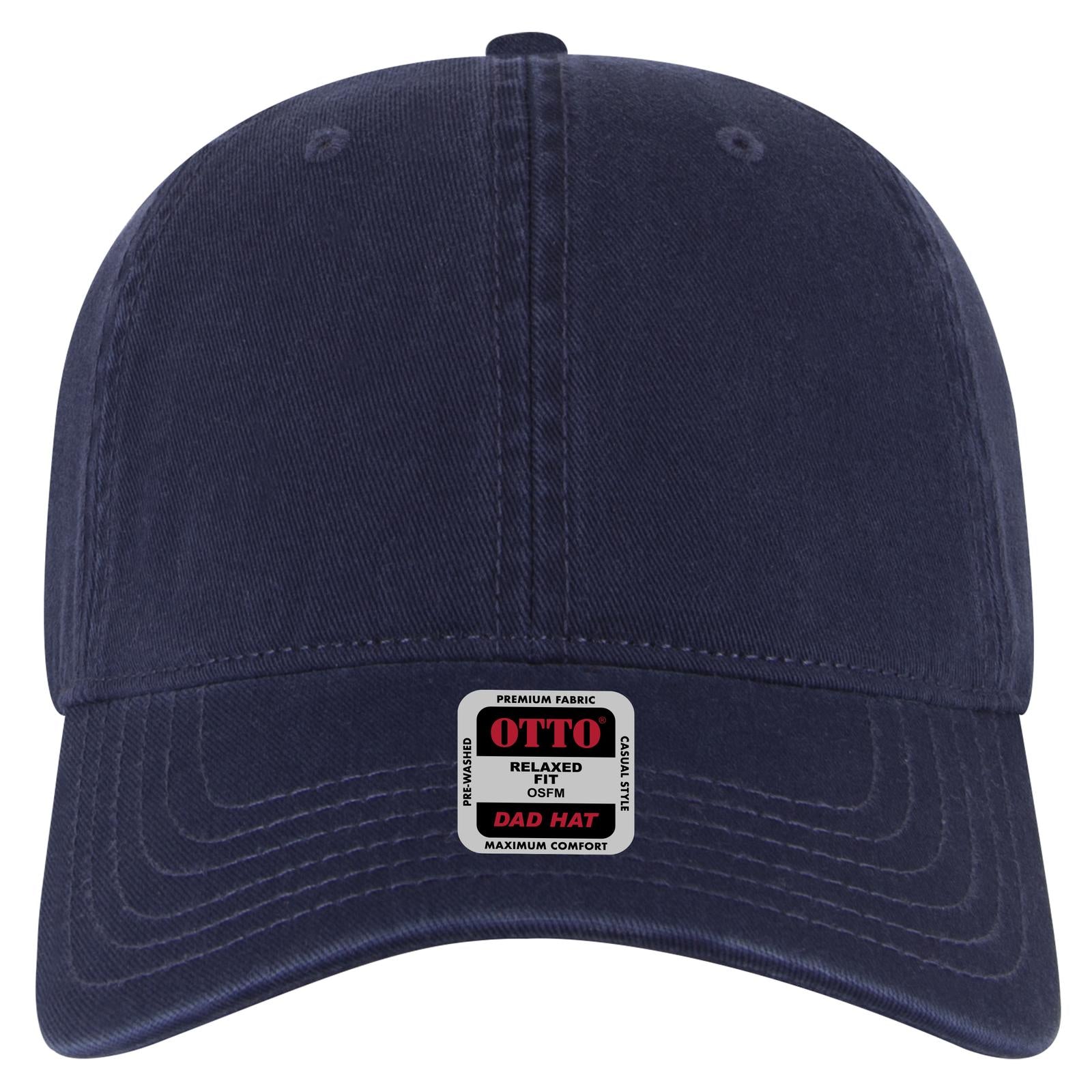 Right View of 004 - Navy OTTO CAP 6 Panel Low Profile Dad Hat