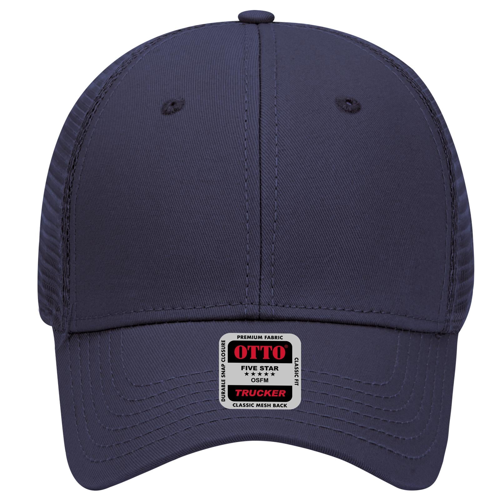 Right View of 004 - Navy OTTO CAP 6 Panel Low Profile Mesh Back Trucker Hat