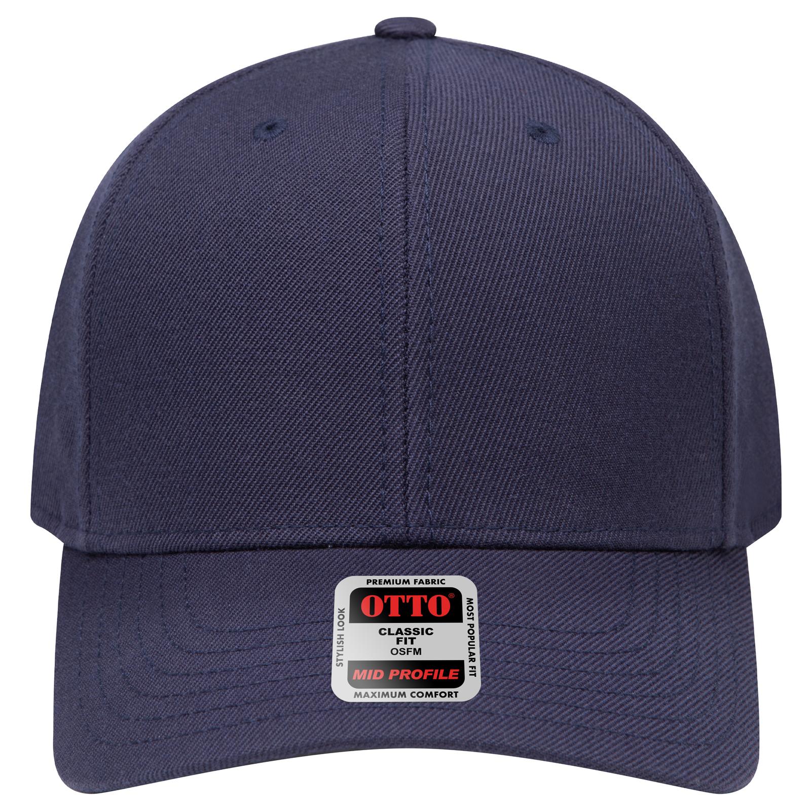 Right View of 004 - Navy OTTO CAP 6 Panel Mid Profile Baseball Cap