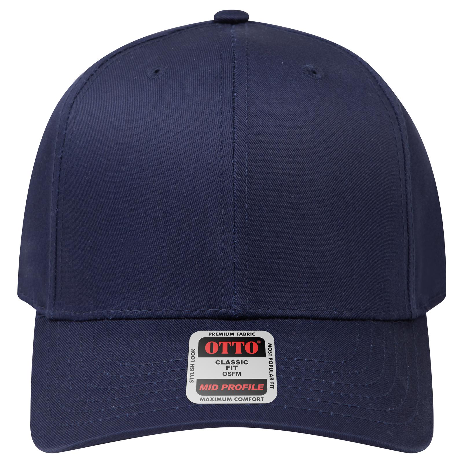 Right View of 004 - Navy OTTO CAP 6 Panel Mid Profile Baseball Cap