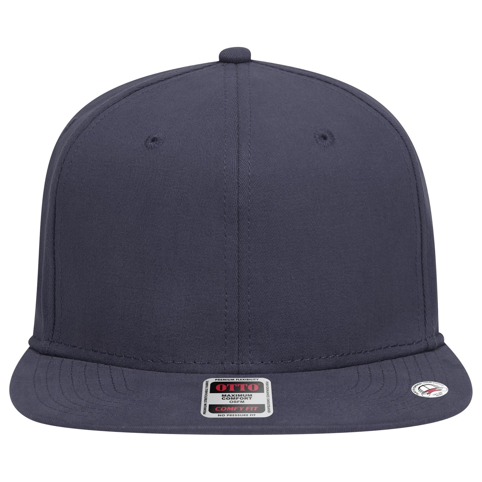 Front View of 004 - Navy OTTO CAP "OTTO COMFY FIT" 6 Panel Pro Style Snapback Hat