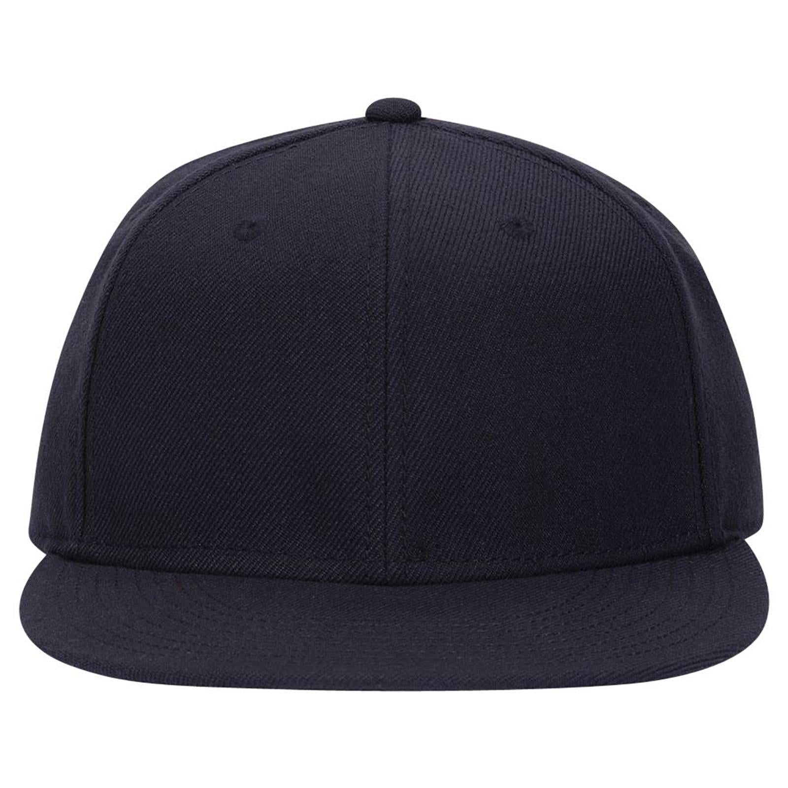 Right View of 004 - Navy OTTO CAP "OTTO FIT" 6 Panel Mid Profile Flat Visor Baseball Cap