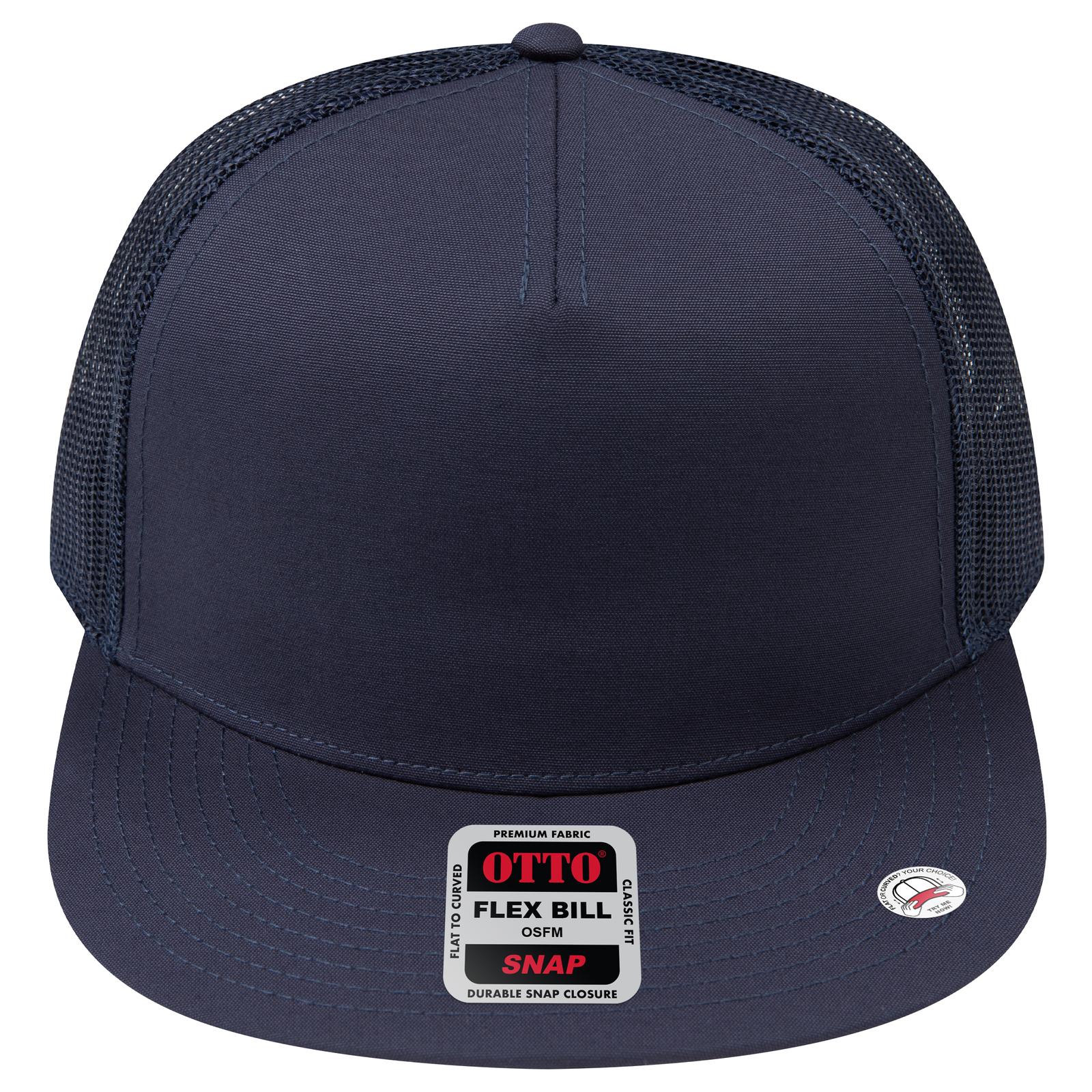 Right View of 004 - Navy OTTO CAP "OTTO SNAP" 5 Panel Pro Style Mesh Back Trucker Snapback Hat