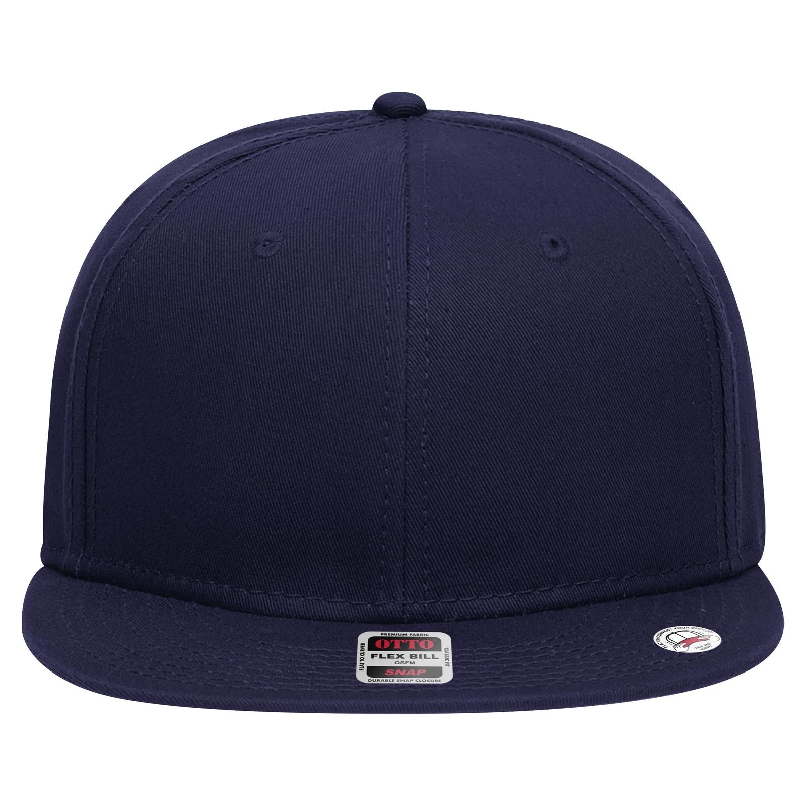 Front View of 004 - Navy OTTO CAP “OTTO SNAP” 6 Panel Pro Style Snapback Hat