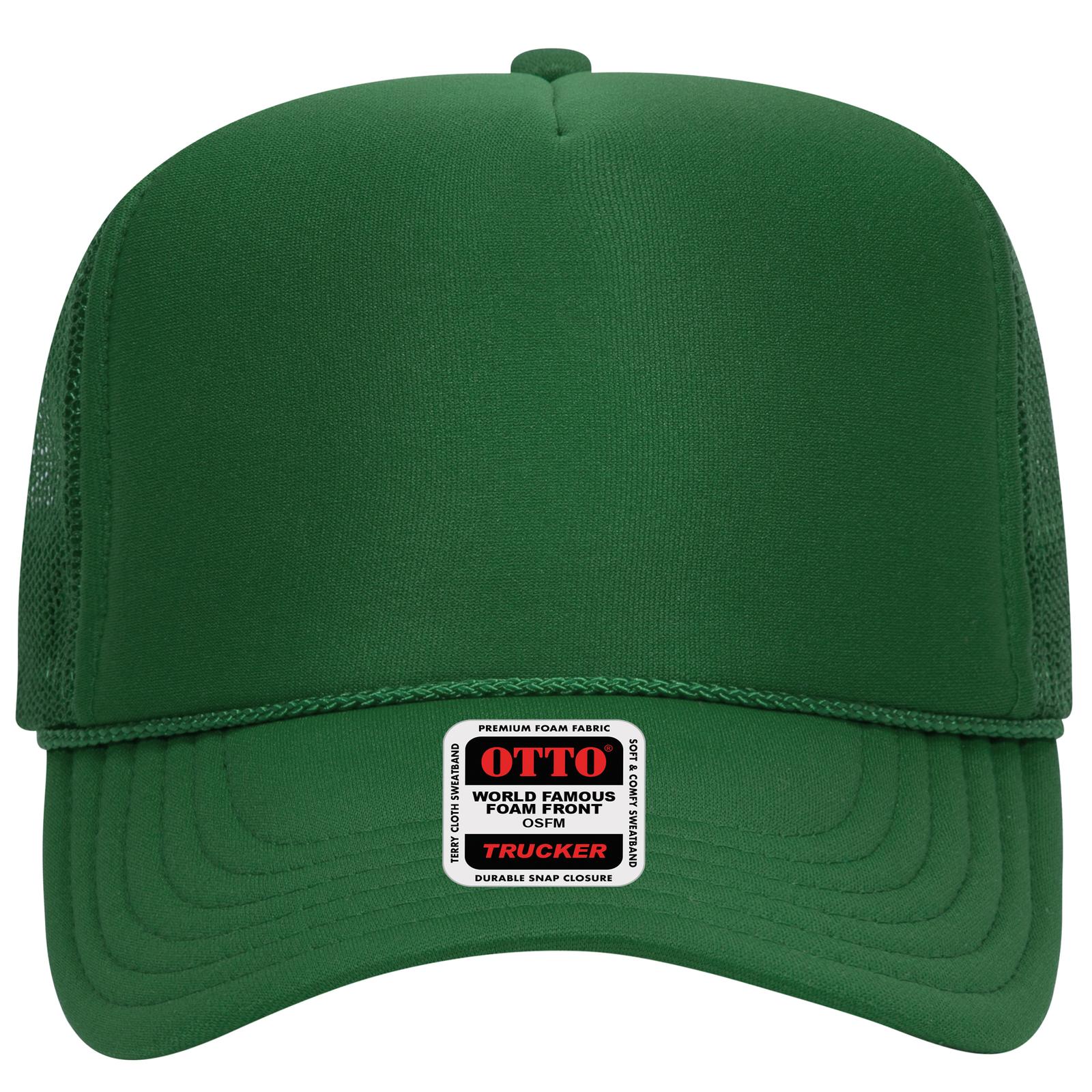Right View of 005 - Kelly OTTO CAP 5 Panel High Crown Mesh Back Trucker Hat