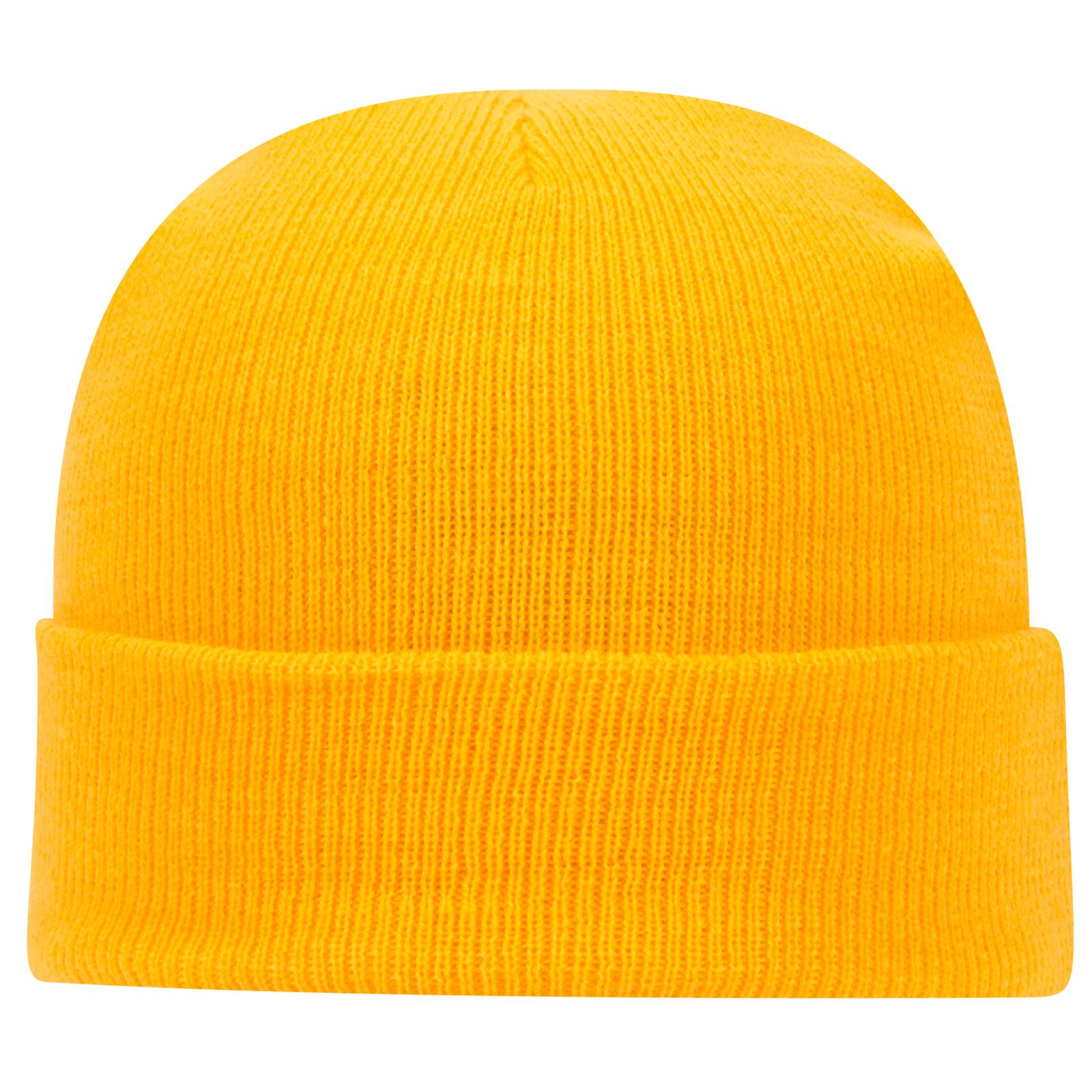 Front View of 006 - Gold OTTO CAP 12" Classic Knit Beanie w/ Cuff