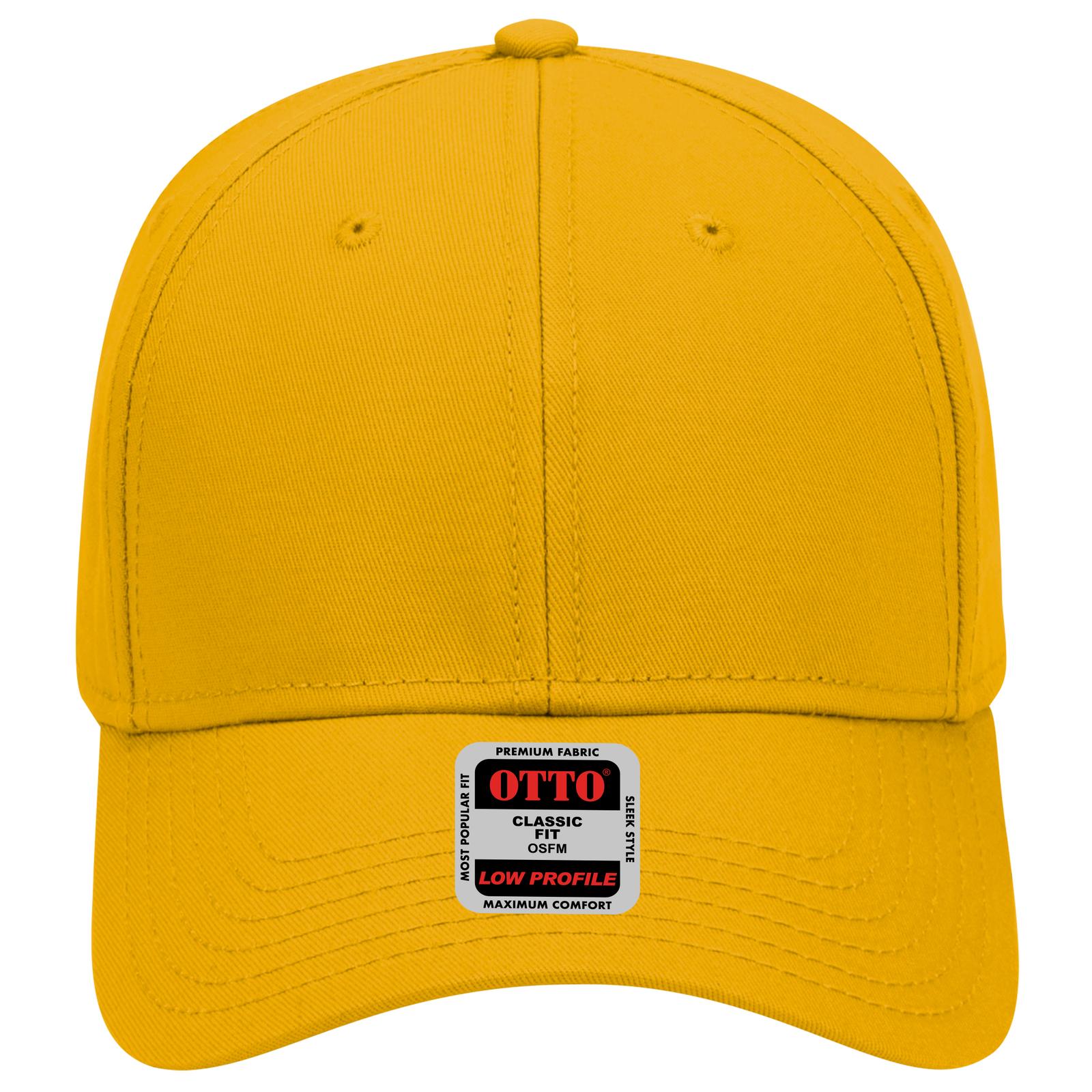 Right View of 006 - Gold OTTO CAP 6 Panel Low Profile Baseball Cap