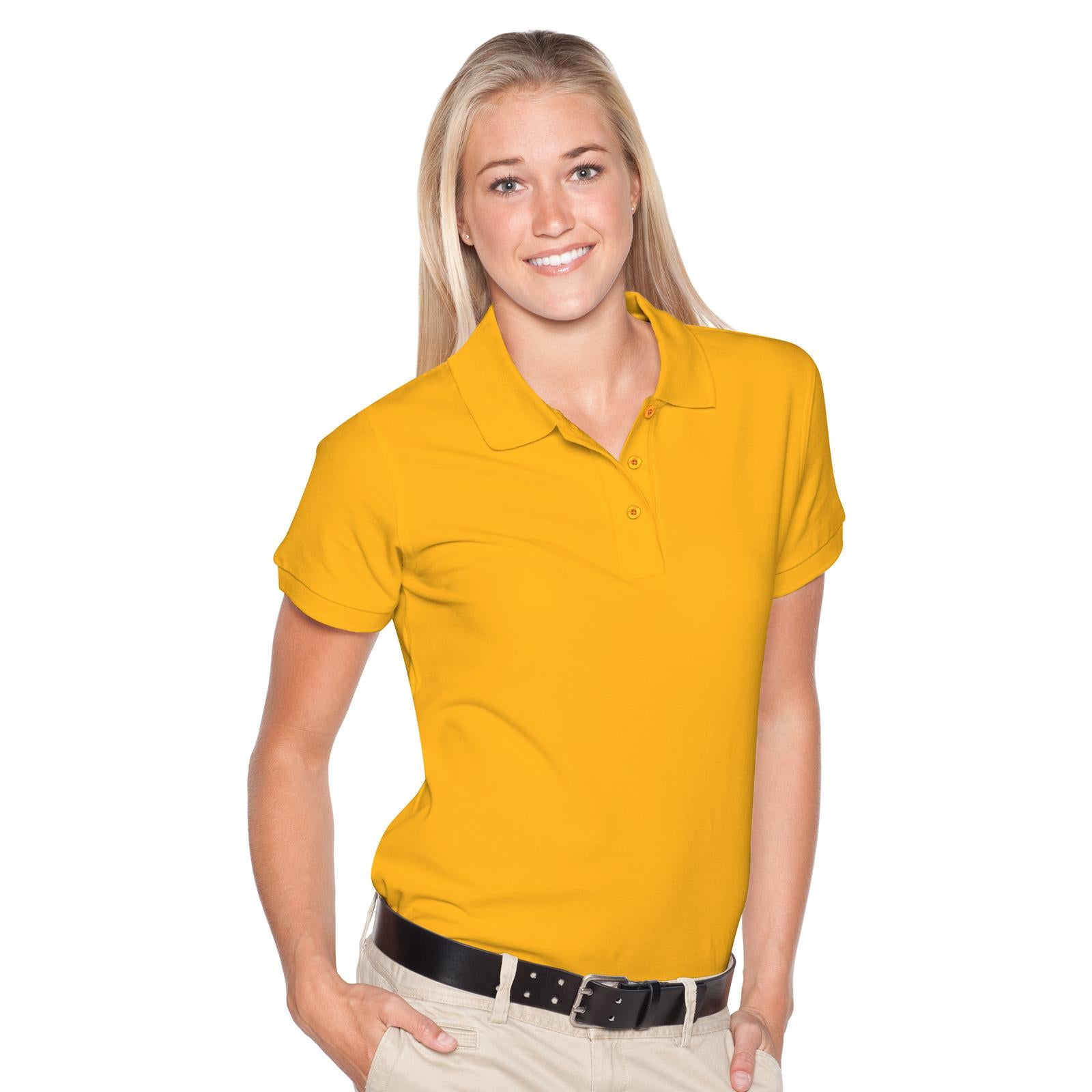 Front View of 006 - Gold OTTO Ladies' Premium Sport Shirt