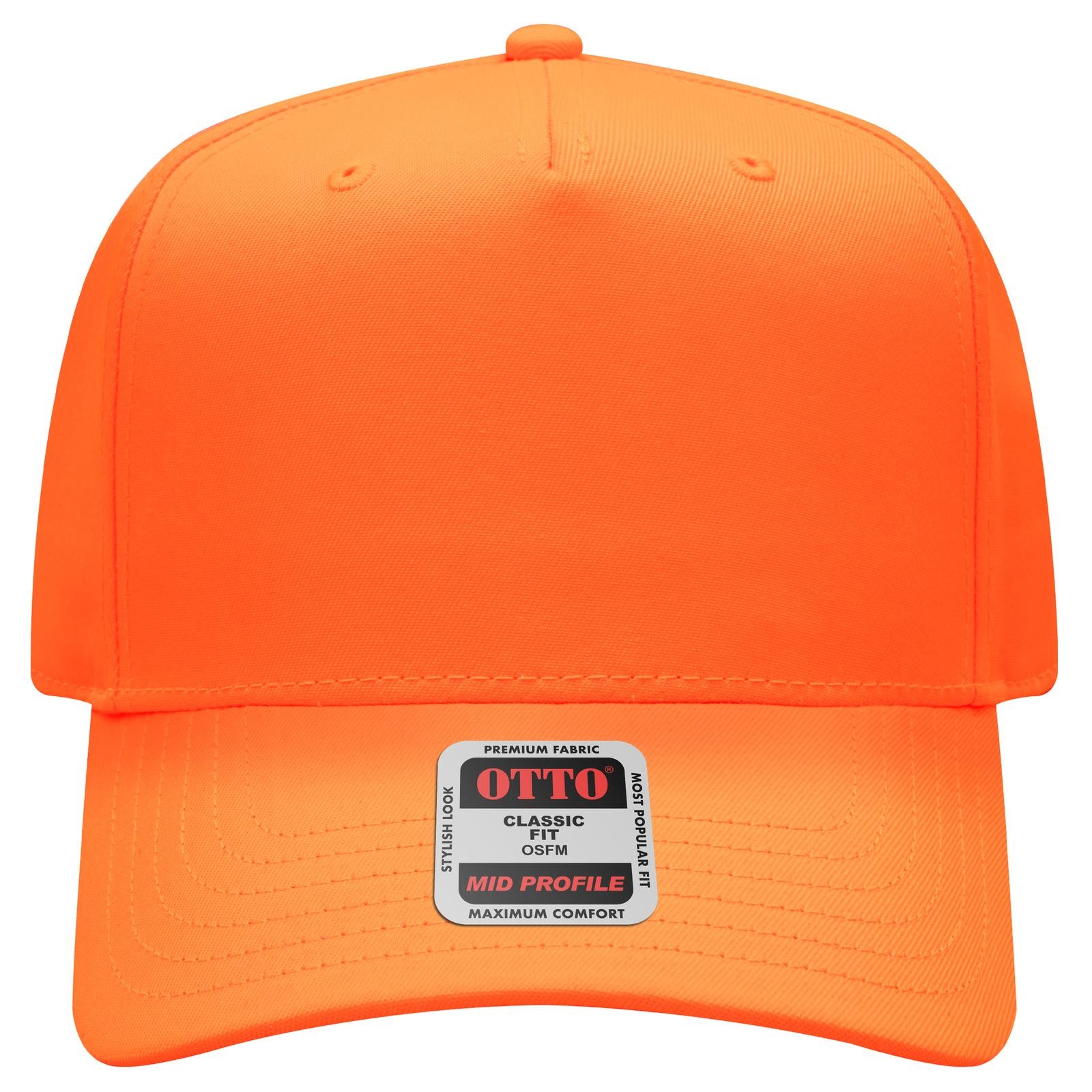 Right View of 009 - N. Orange OTTO CAP 5 Panel Mid Profile Baseball Cap