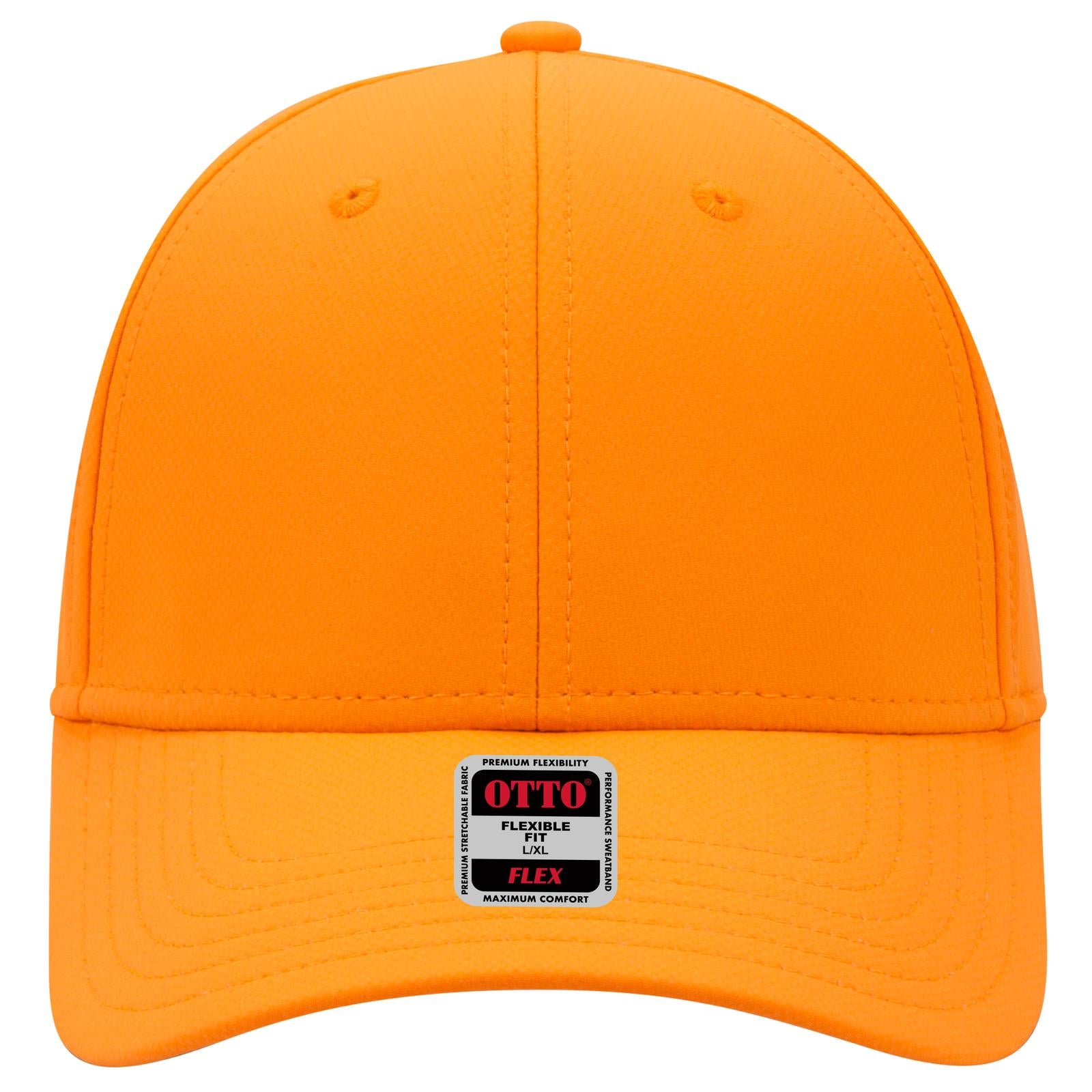 Right View of 009 - N. Orange OTTO CAP "OTTO FLEX" Fitted UPF 50+ 6 Panel Low Profile Baseball Cap