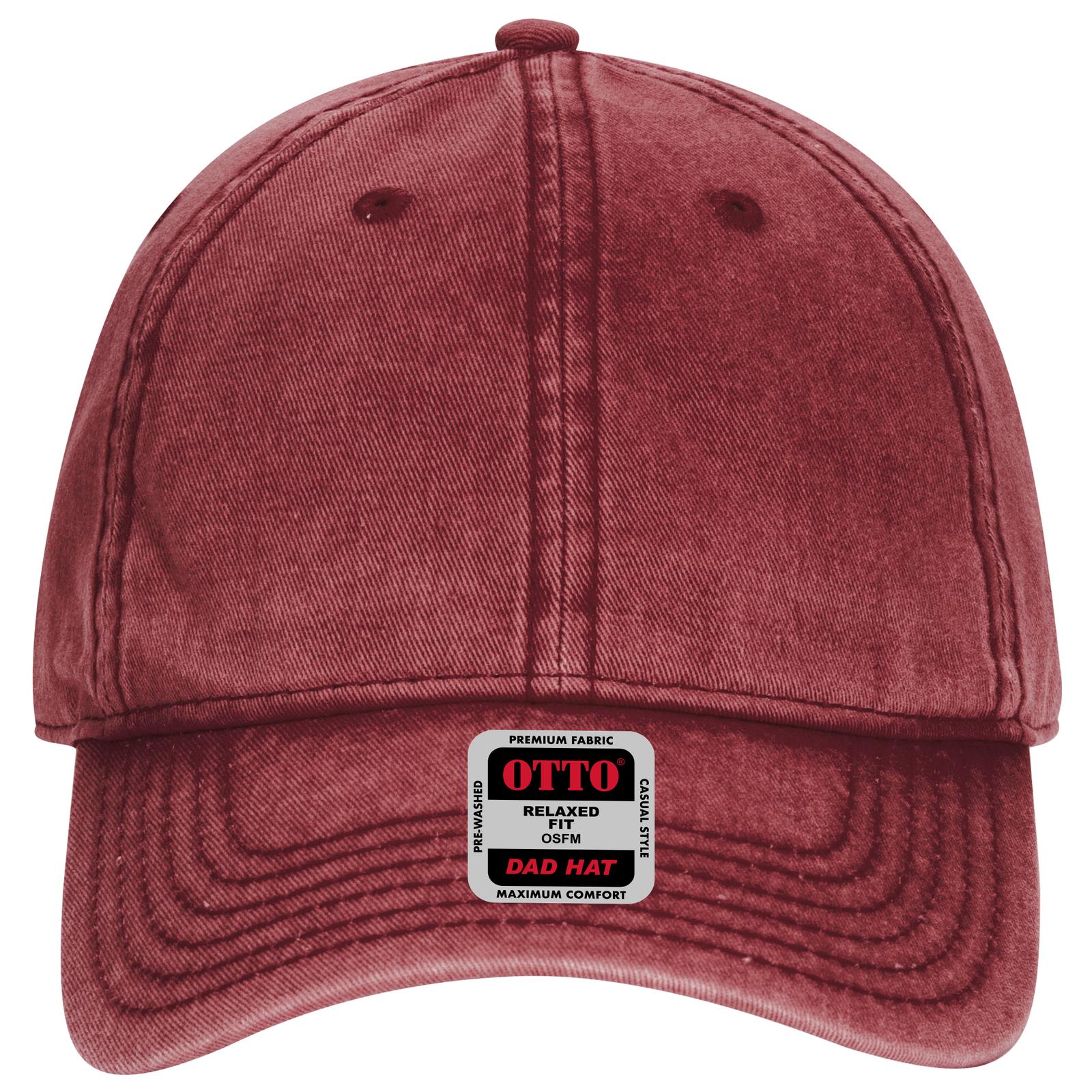 Front View of 010 - Maroon OTTO CAP 6 Panel Low Profile Dad Hat