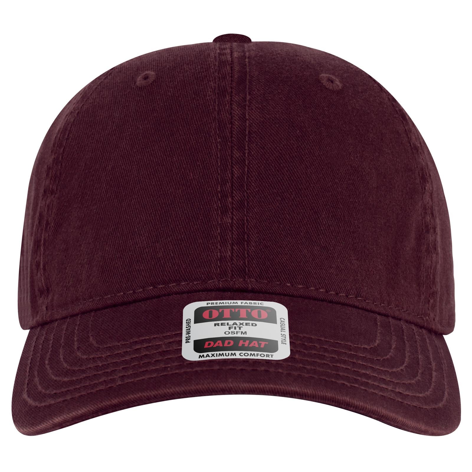 Right View of 010 - Maroon OTTO CAP 6 Panel Low Profile Dad Hat