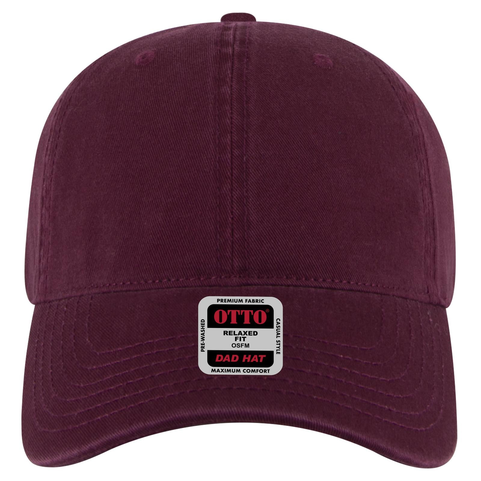 Right View of 010 - Maroon OTTO CAP 6 Panel Low Profile Dad Hat