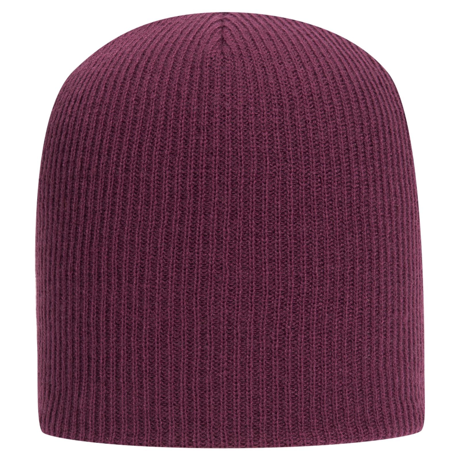 Front View of 010 - Maroon OTTO CAP 9 1/2" Premium Rib Knit Beanie