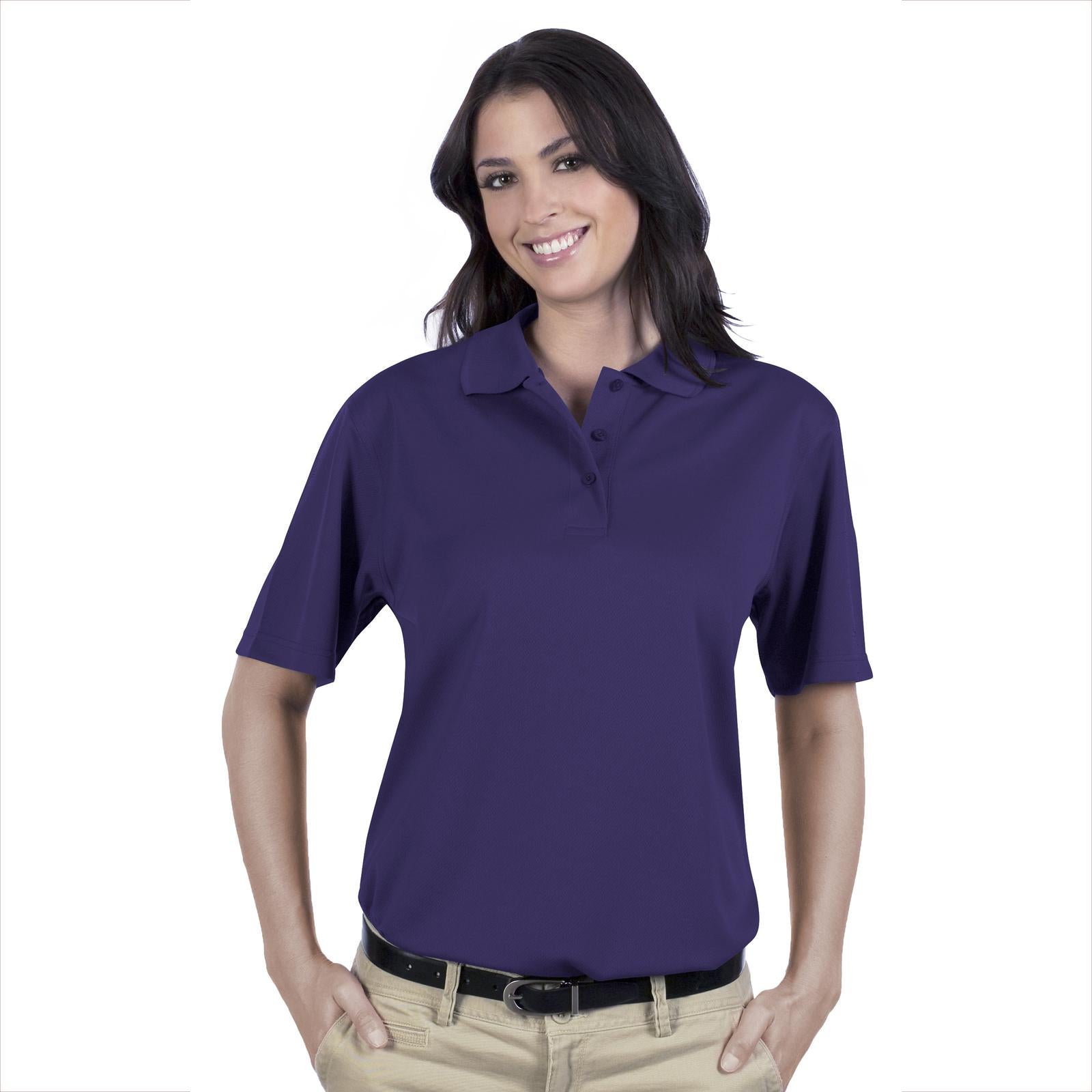 Front View of 011 - Purple OTTO Ladies' Performance Sport Shirt