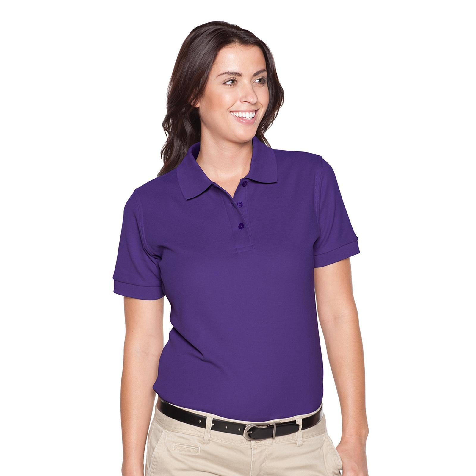 Front View of 011 - Purple OTTO Ladies' Premium Sport Shirt
