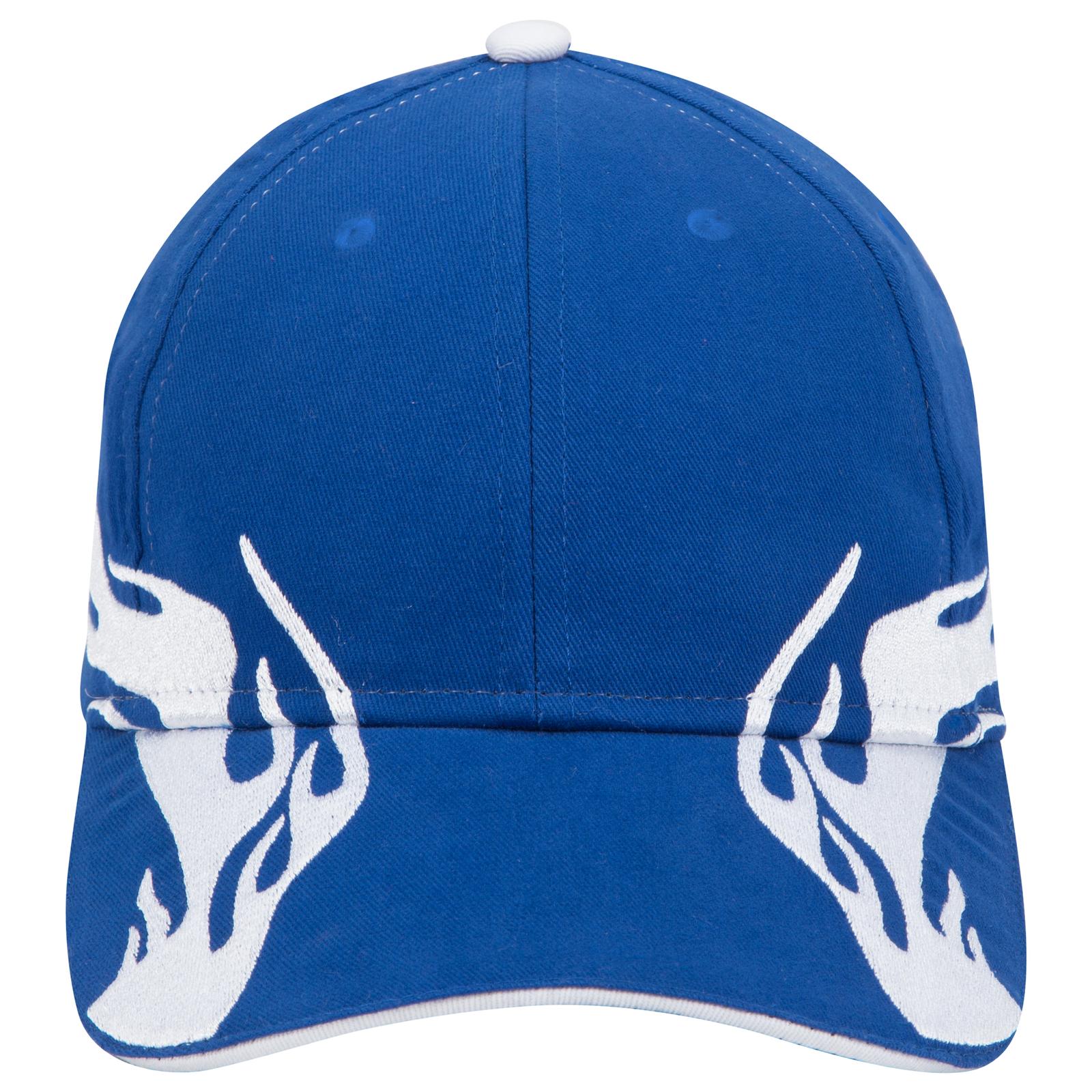 Right View of 011616D - Ryl/Wht/Wht OTTO CAP 6 Panel Low Profile Baseball Cap