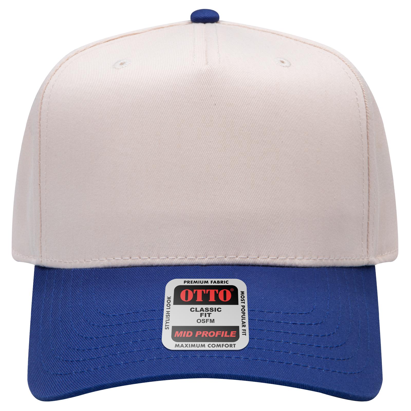 Front View of 0131 - Ryl/Natl OTTO CAP 5 Panel Mid Profile Baseball Cap