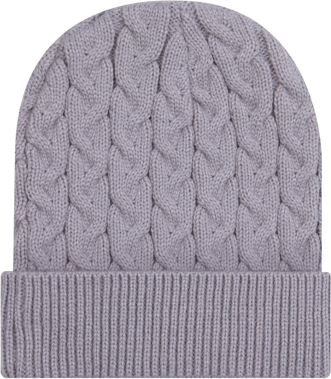 Front View of 014 - Gray OTTO CAP 12" Cable Knit Beanie w/ Rib Knit Cuff