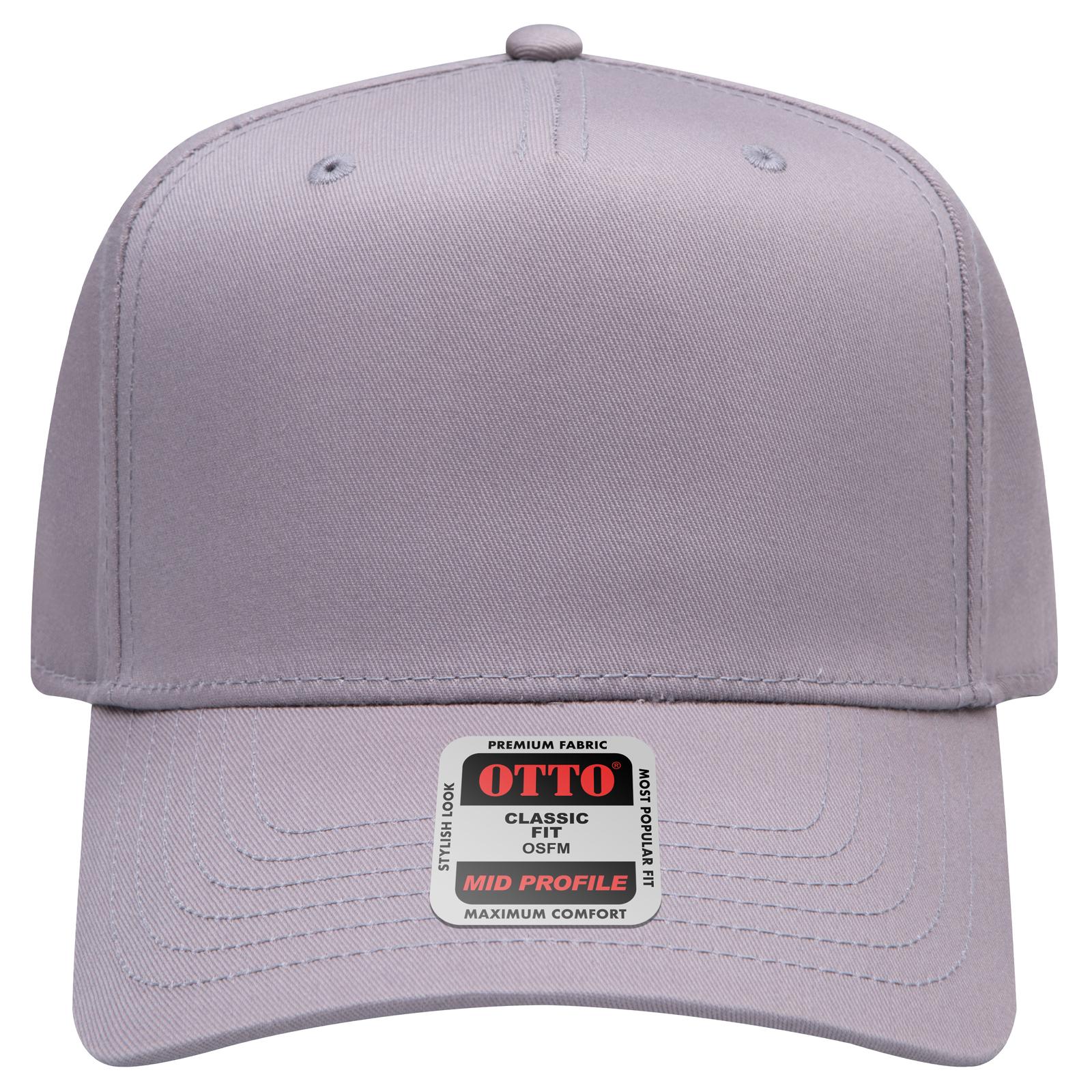 Right View of 014 - Gray OTTO CAP 5 Panel Mid Profile Baseball Cap