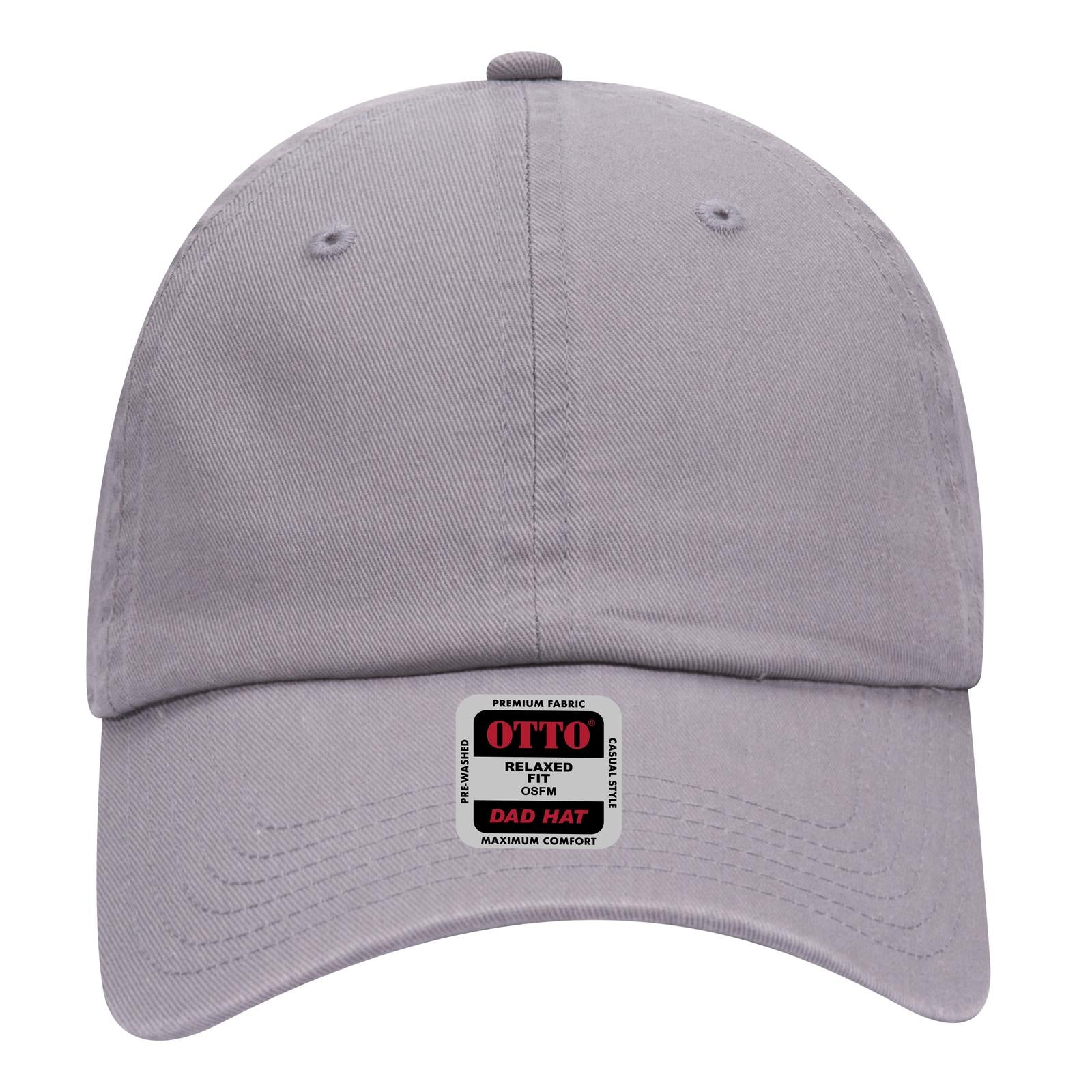 Right View of 014 - Gray OTTO CAP 6 Panel Low Profile Dad Hat