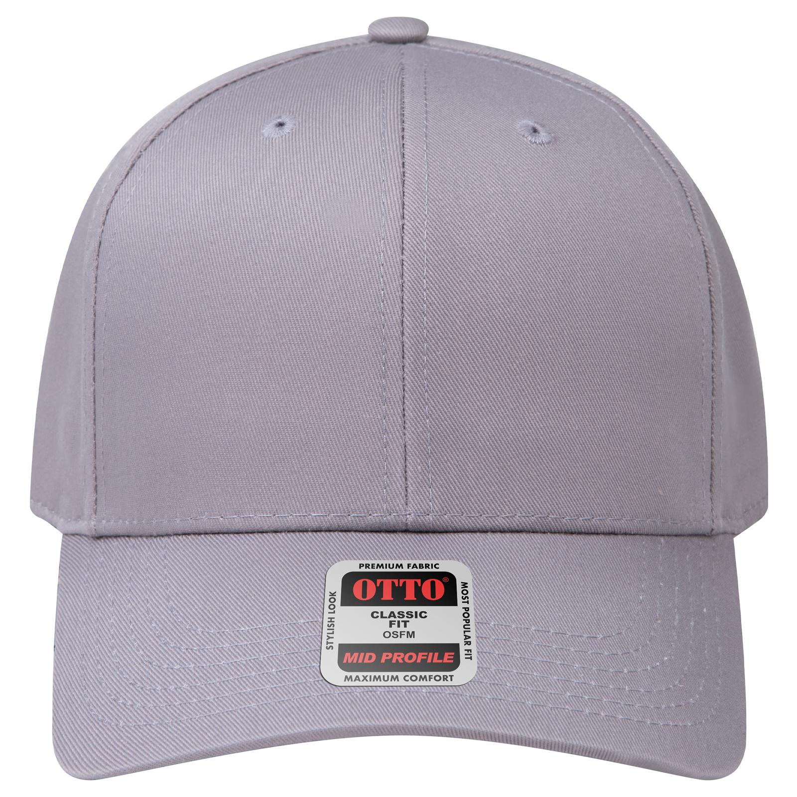 Right View of 014 - Gray OTTO CAP 6 Panel Mid Profile Baseball Cap