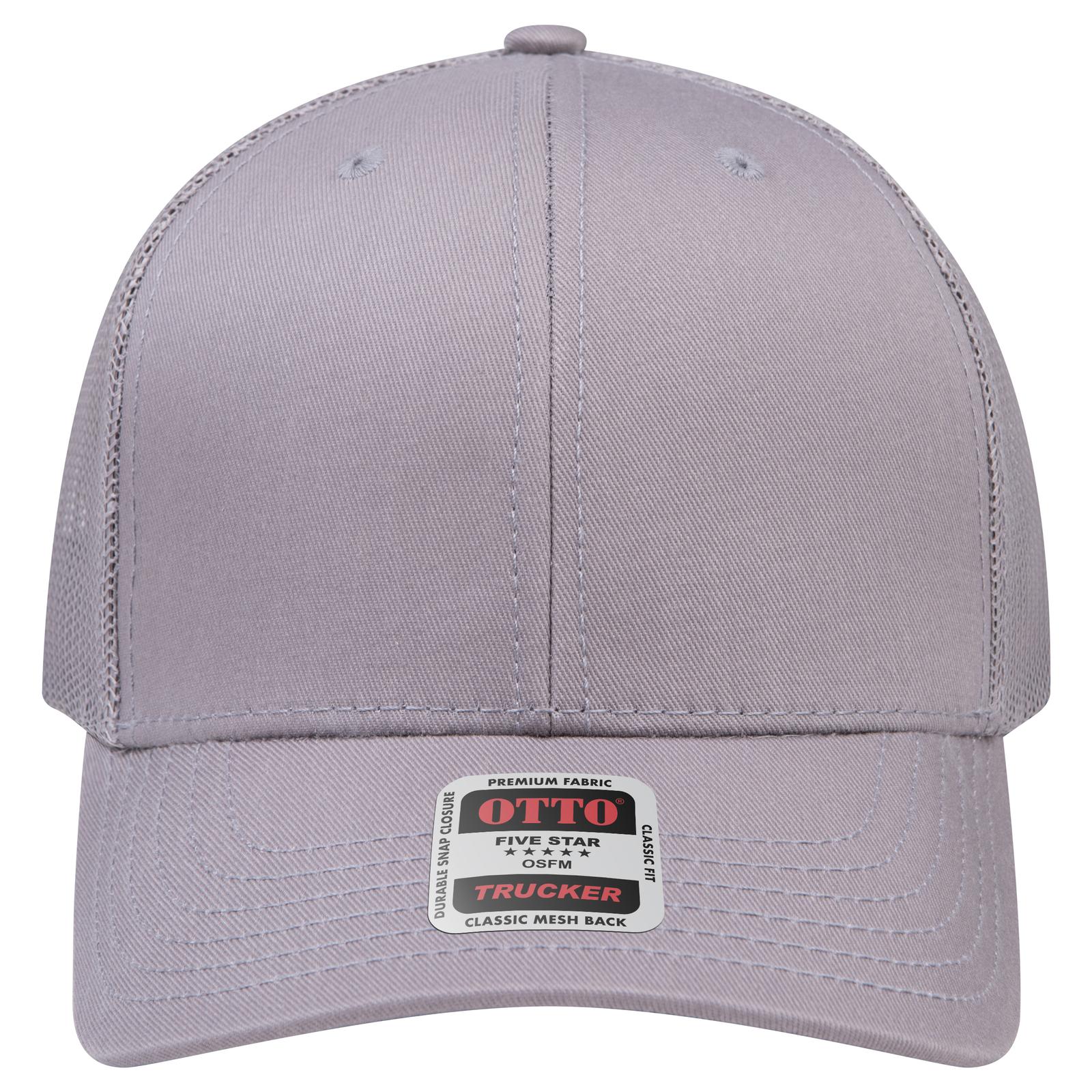 Right View of 014 - Gray OTTO CAP 6 Panel Mid Profile Mesh Back Trucker Hat