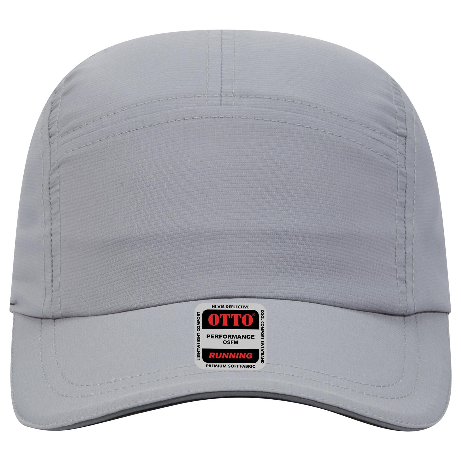 Right View of 014 - Gray OTTO CAP Reflective 5 Panel Running Cap