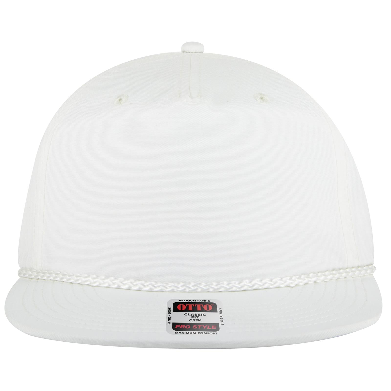 Right View of 016 - White OTTO CAP 5 Panel Pro Style Baseball Cap