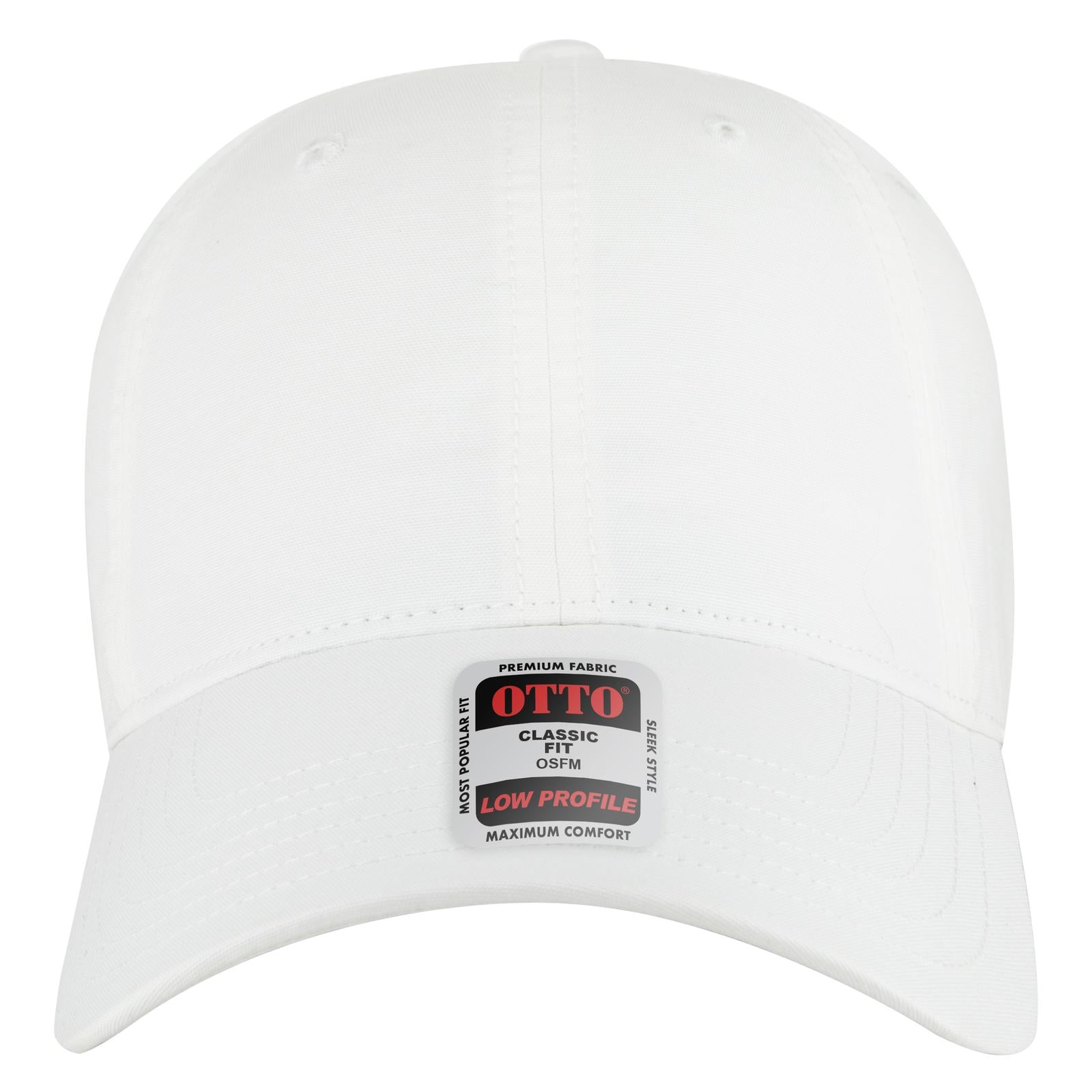Right View of 016 - White OTTO CAP 6 Panel Low Profile Baseball Cap