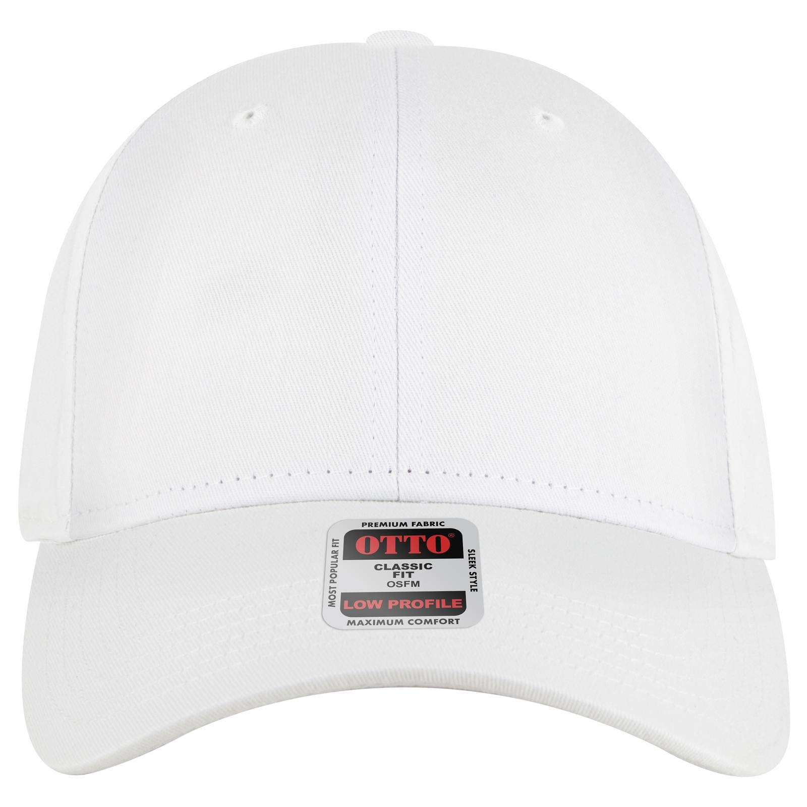 Right View of 016 - White OTTO CAP 6 Panel Low Profile Baseball Cap