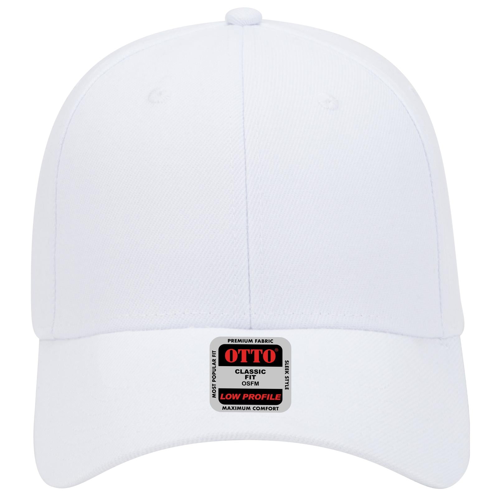 Right View of 016 - White OTTO CAP 6 Panel Low Profile Baseball Cap