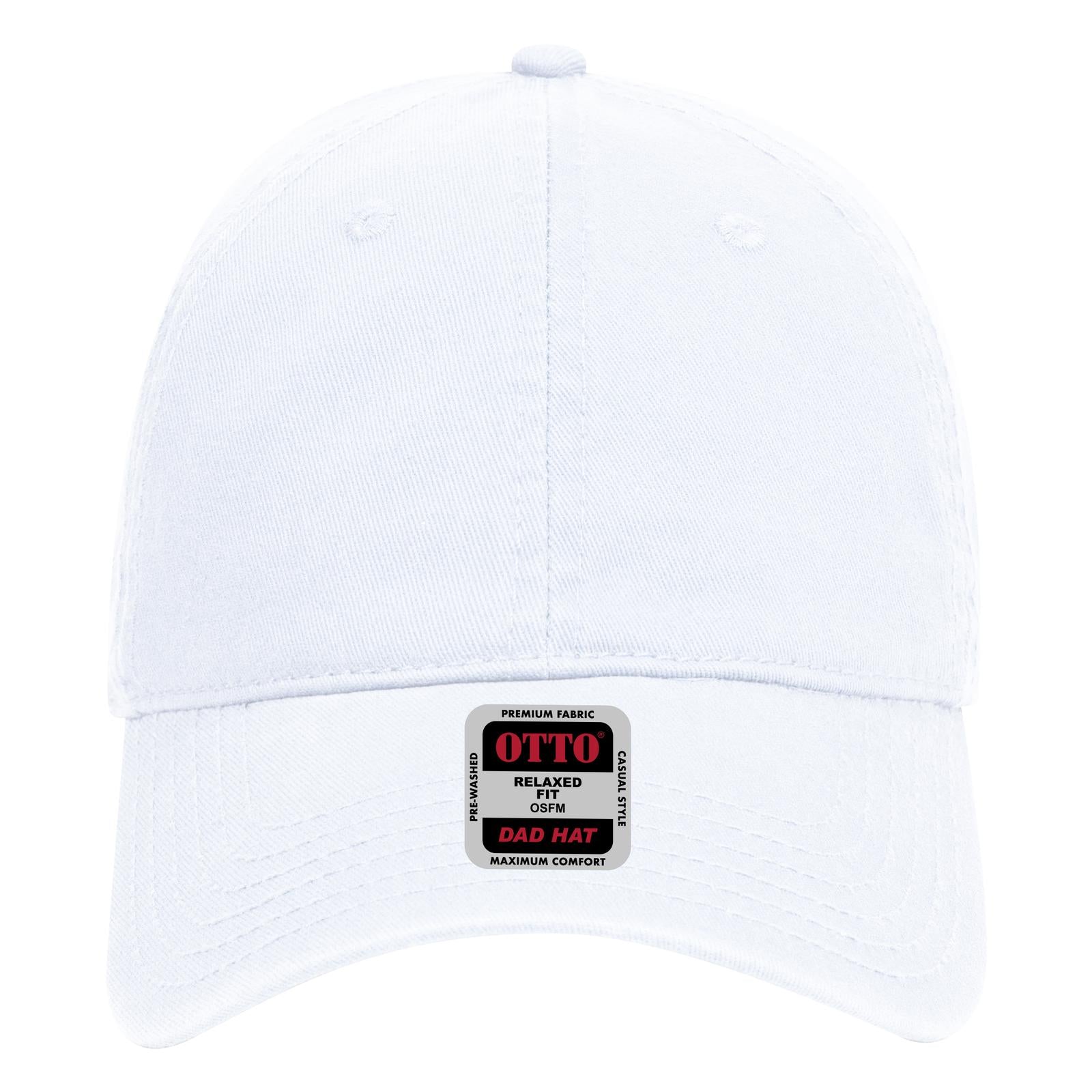 Right View of 016 - White OTTO CAP 6 Panel Low Profile Dad Hat