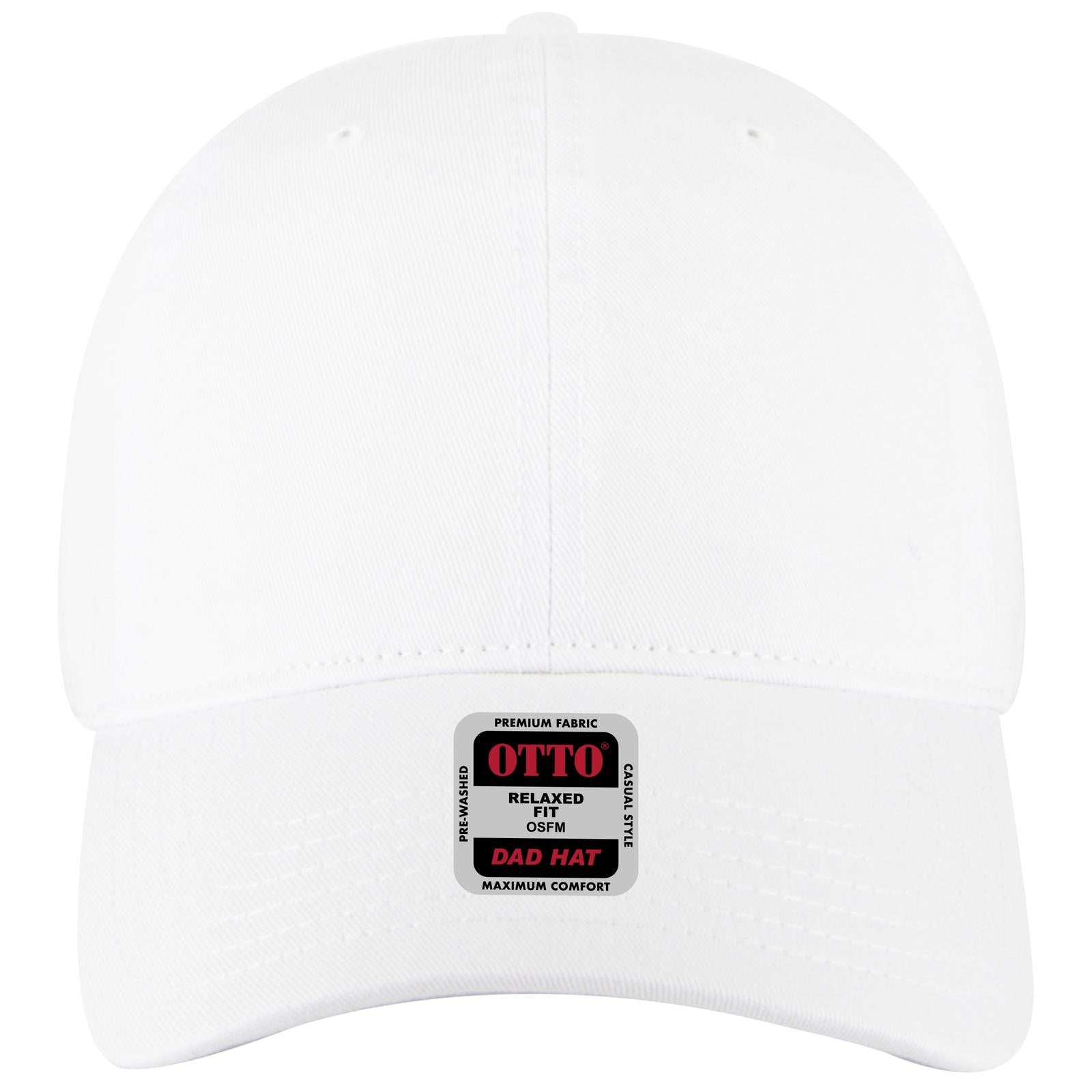Right View of 016 - White OTTO CAP 6 Panel Low Profile Dad Hat