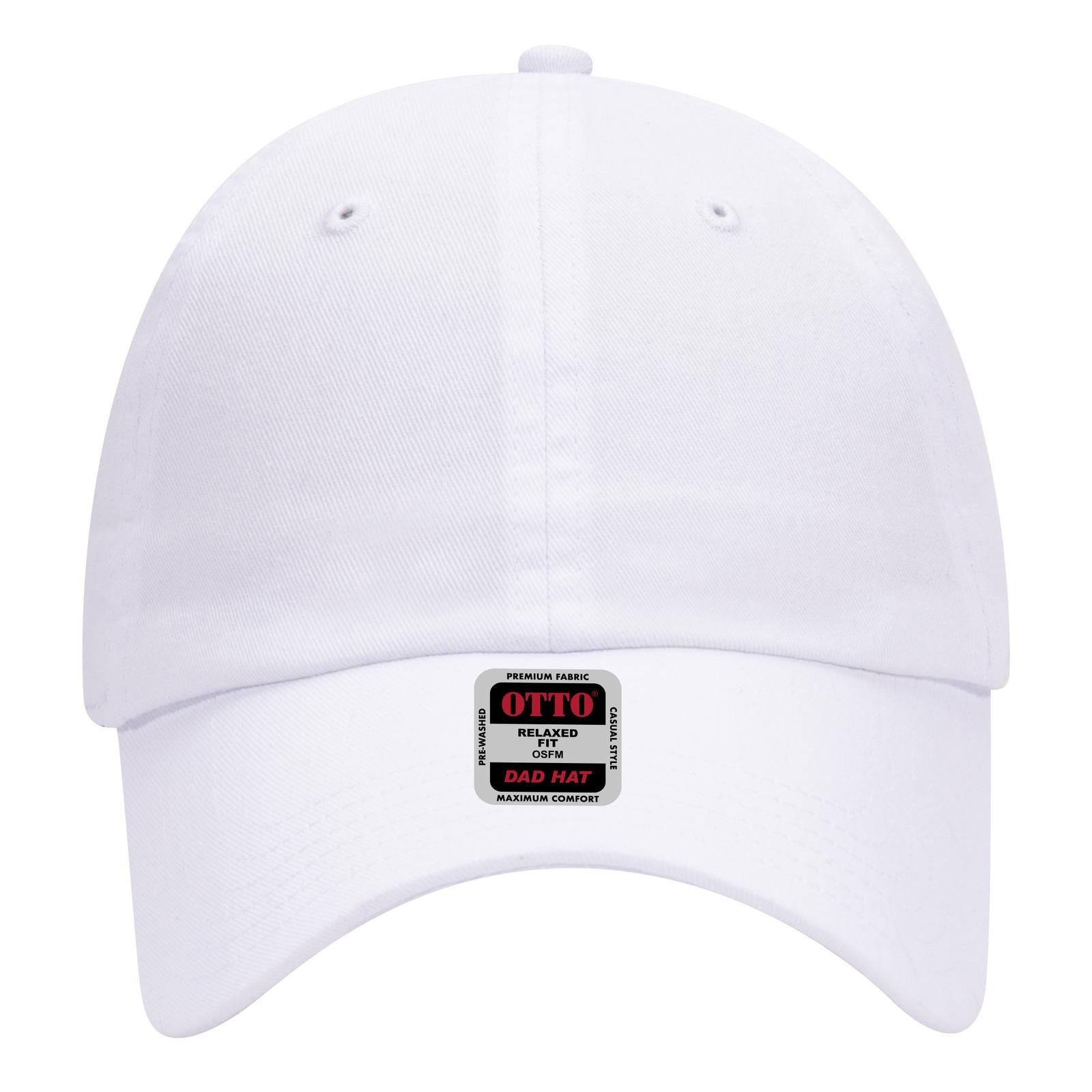 Right View of 016 - White OTTO CAP 6 Panel Low Profile Dad Hat