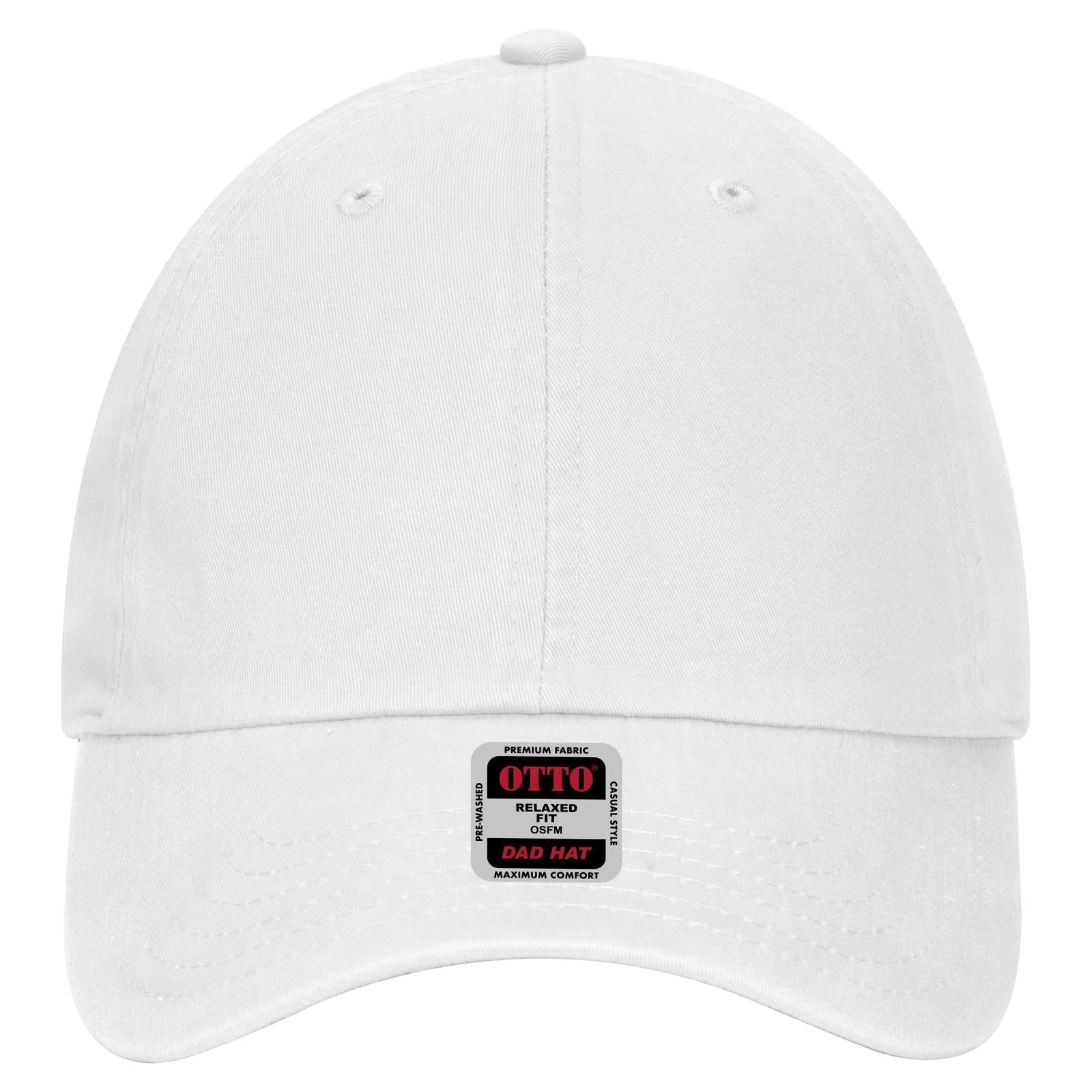 Right View of 016 - White OTTO CAP 6 Panel Low Profile Dad Hat