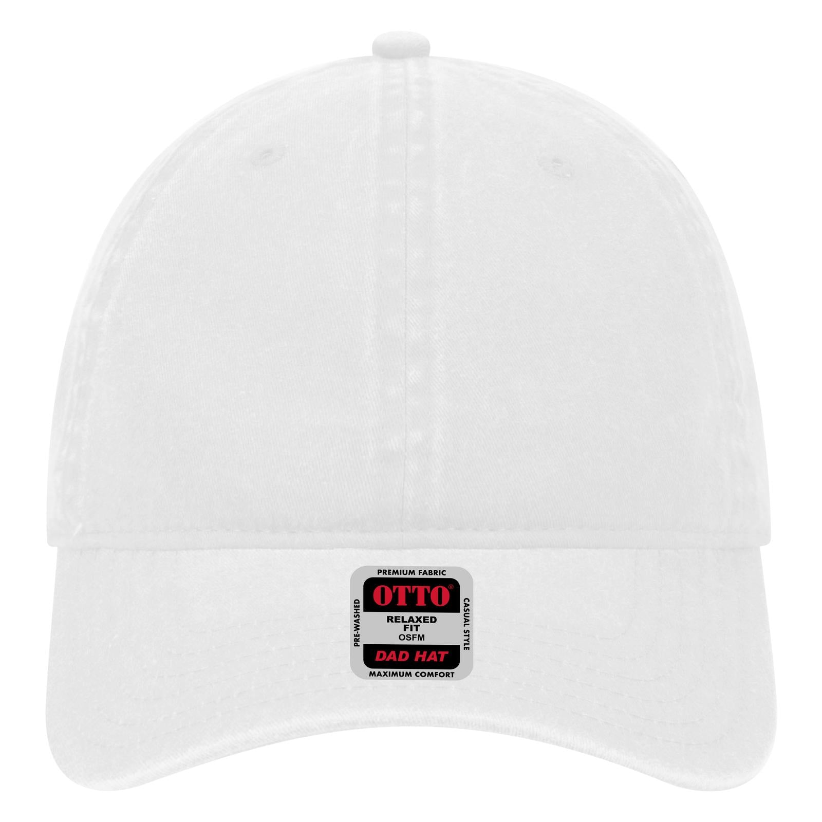 Right View of 016 - White OTTO CAP 6 Panel Low Profile Dad Hat
