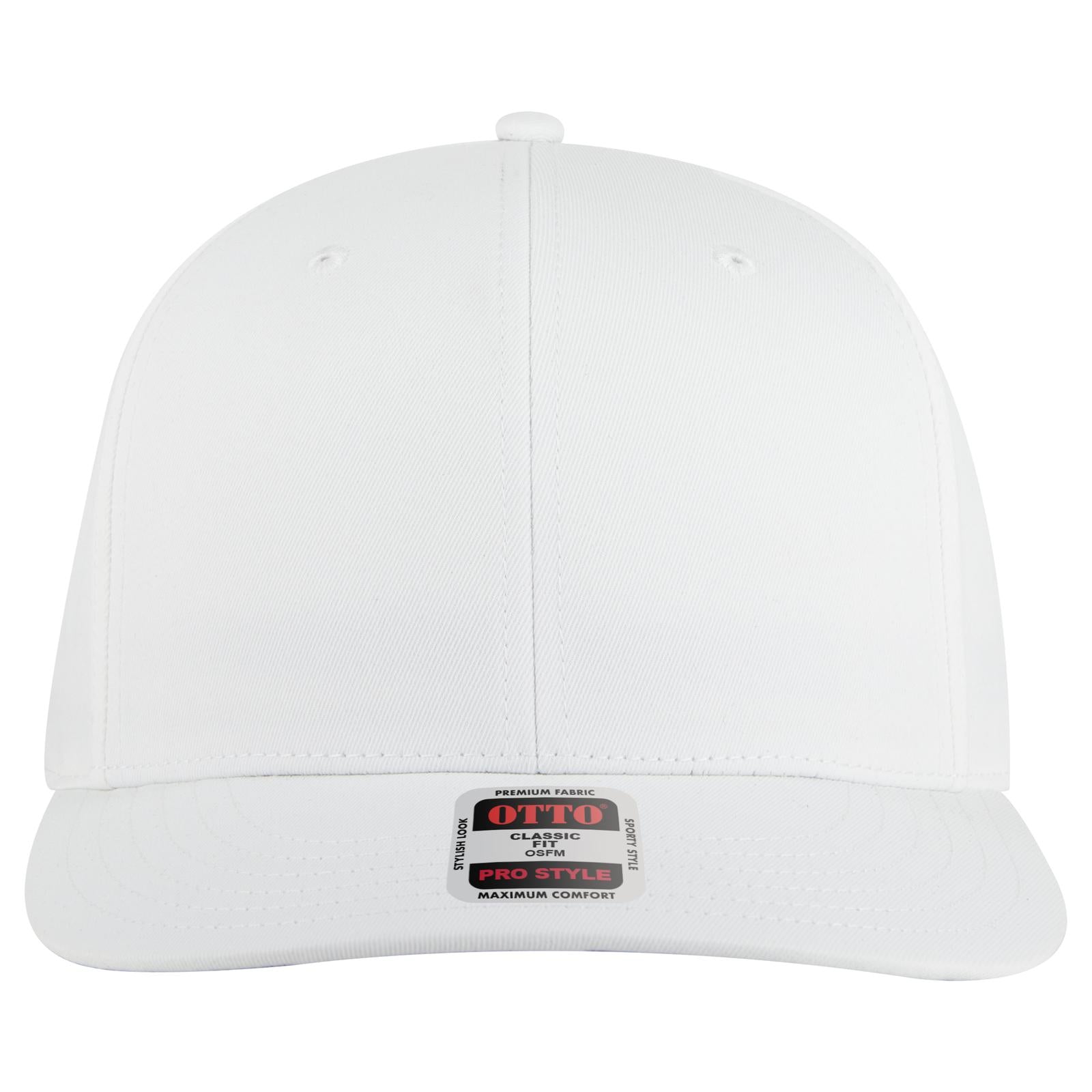 Right View of 016 - White OTTO CAP 6 Panel Pro Style Baseball Cap