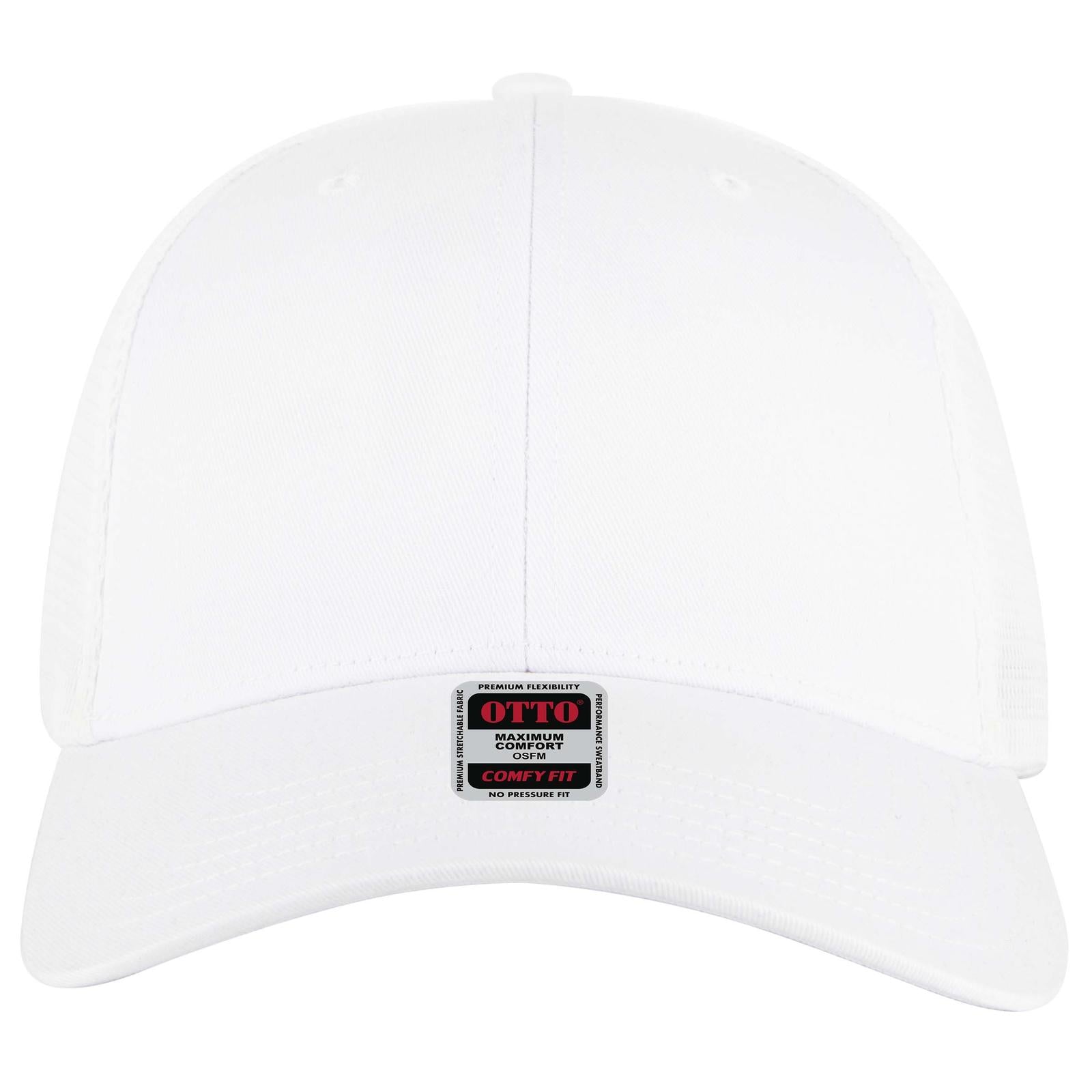 Right View of 016 - White OTTO CAP "OTTO COMFY FIT" 6 Panel Low Profile Mesh Back Trucker Hat