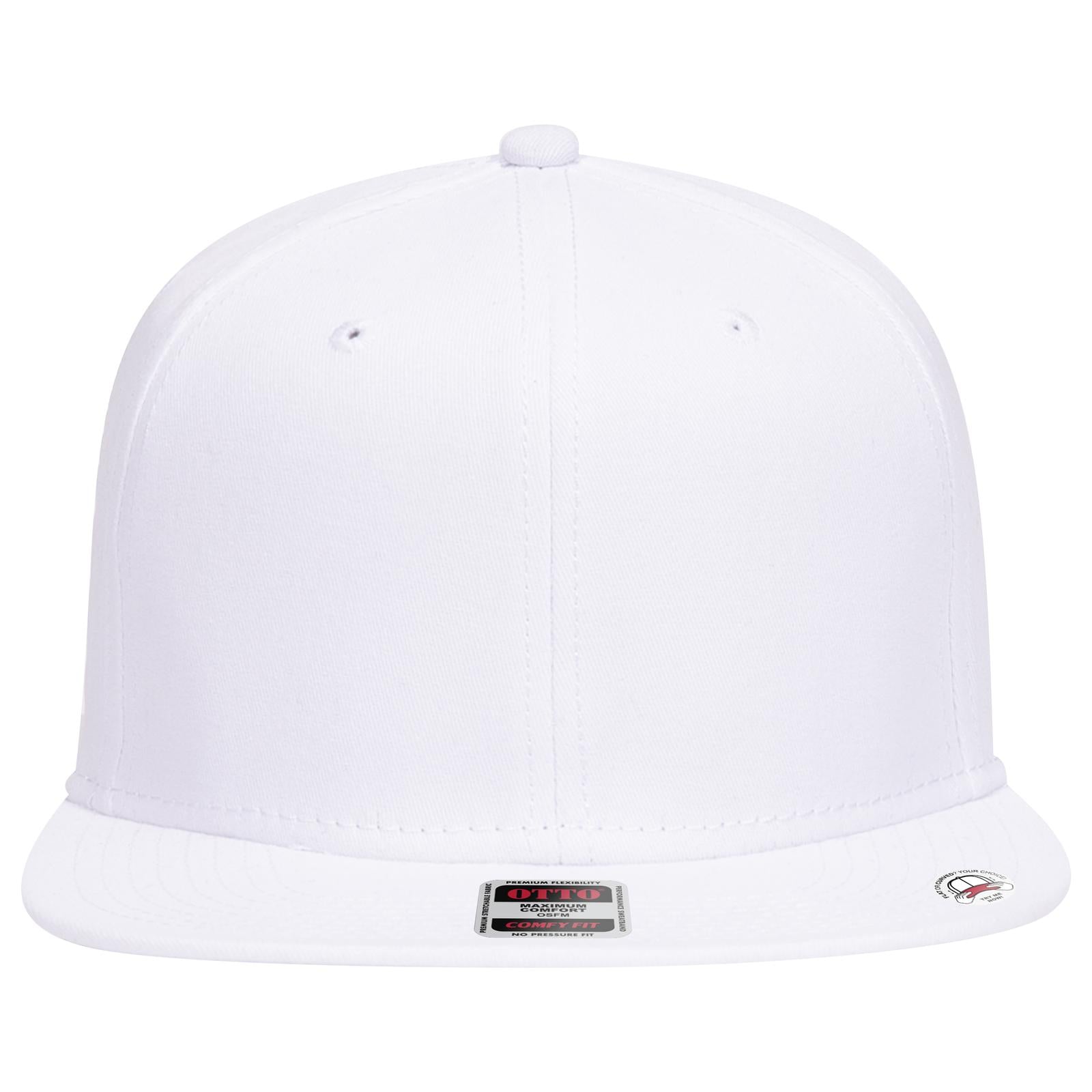 Right View of 016 - White OTTO CAP "OTTO COMFY FIT" 6 Panel Pro Style Snapback Hat