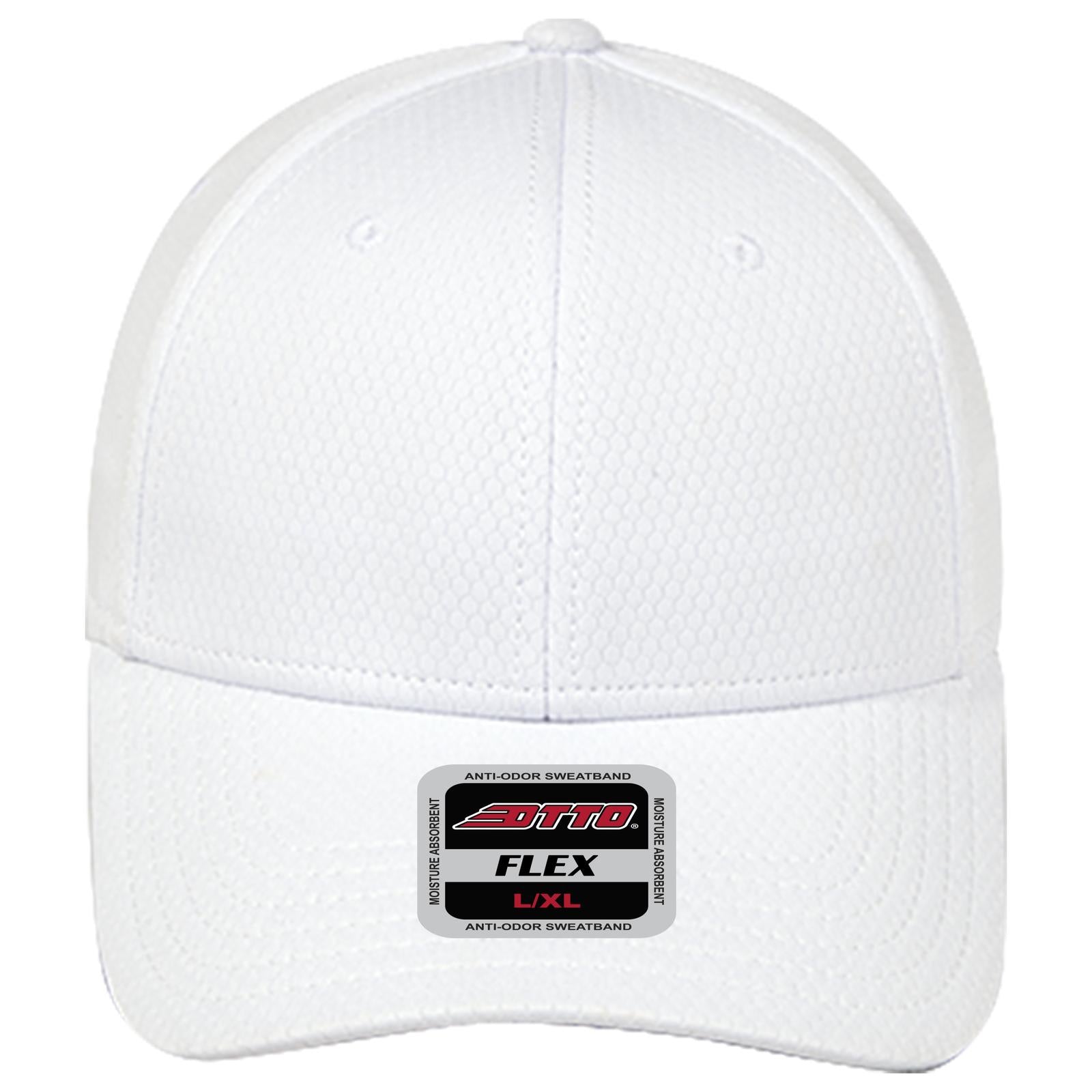 Right View of 016 - White OTTO CAP "OTTO FLEX" Fitted 6 Panel Low Profile Baseball Cap